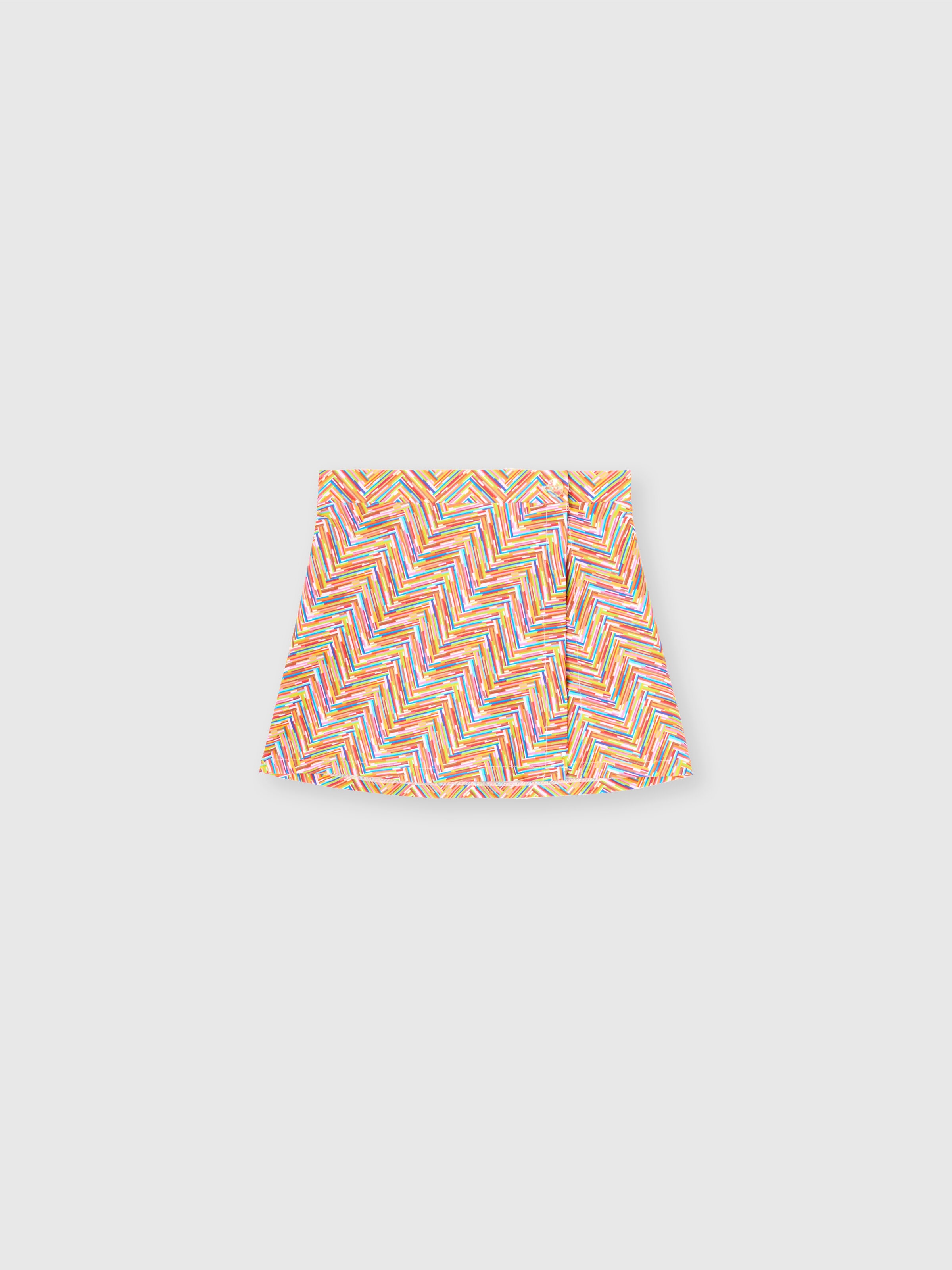 Pareo cubrebañador con estampado en zigzag, Multicolor  - 0