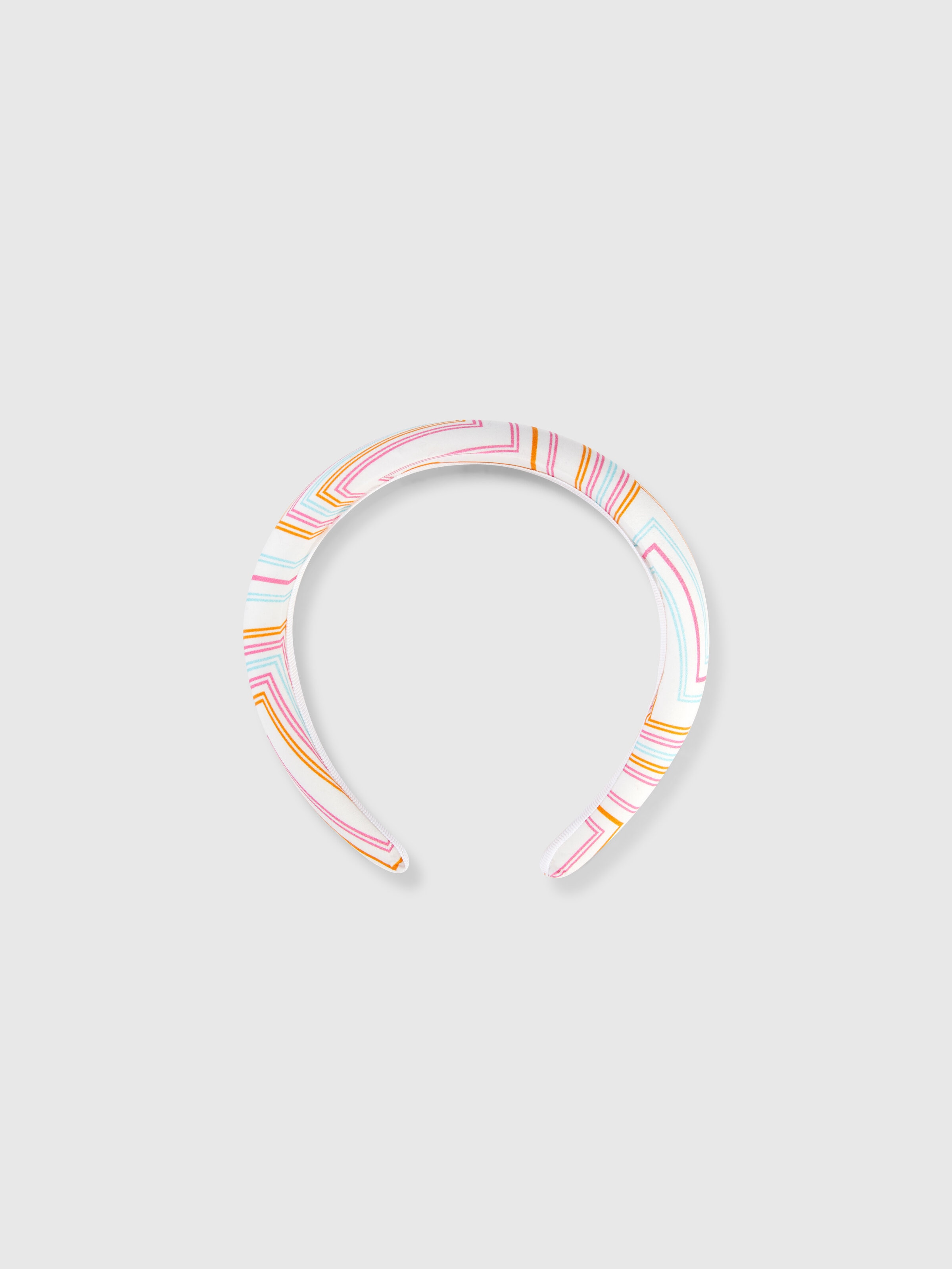 Diadema con estampado zig zag, Blanco Multicolor   - 0
