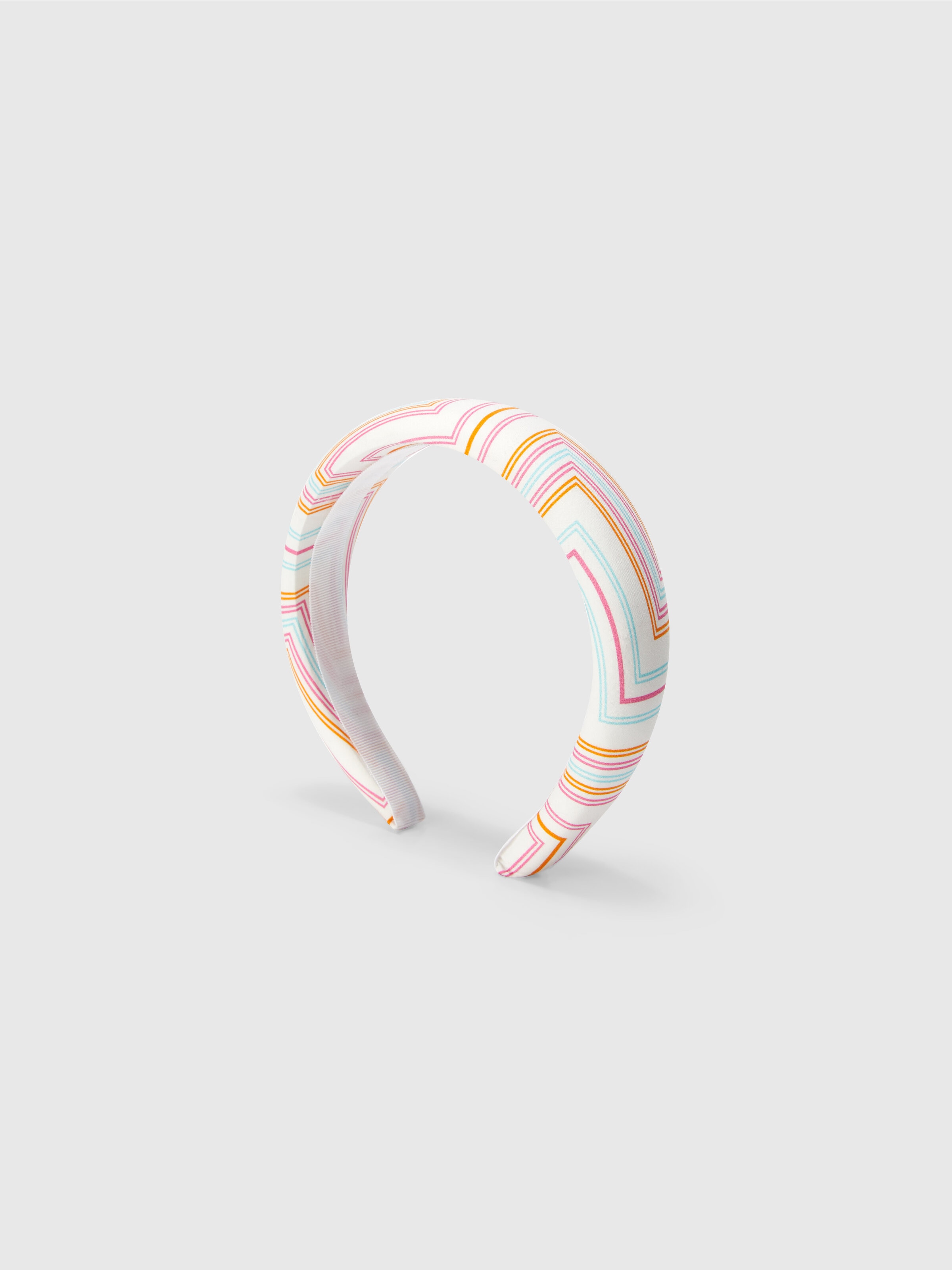 Diadema con estampado zig zag, Blanco Multicolor   - 1