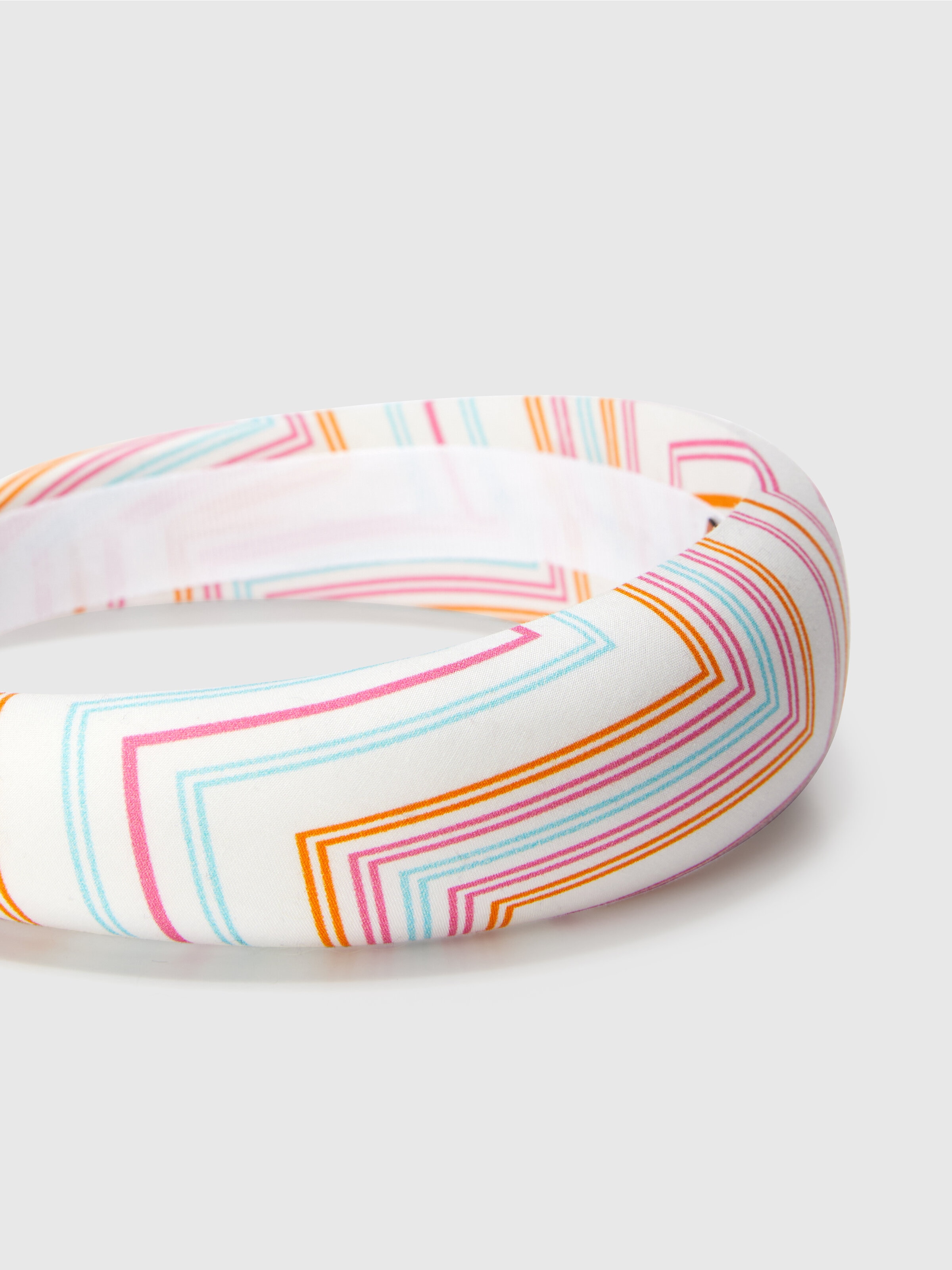 Diadema con estampado zig zag, Blanco Multicolor   - 2