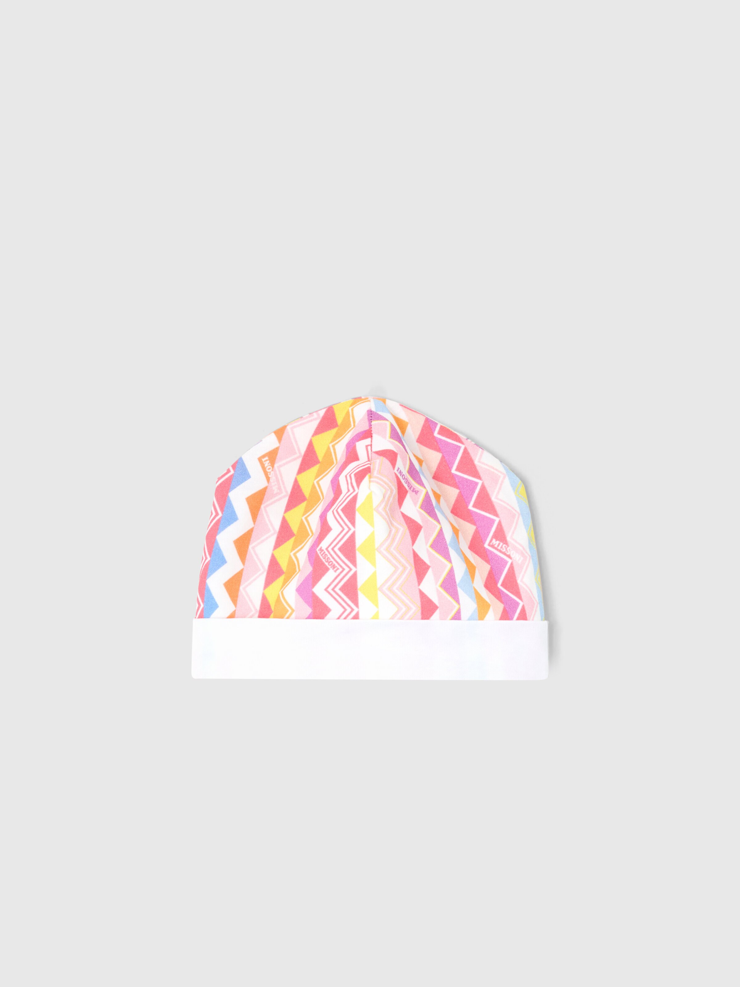 Conjunto de bodys y gorro para recién nacido con estampado zig-zag y logo, Multicolor  - 5