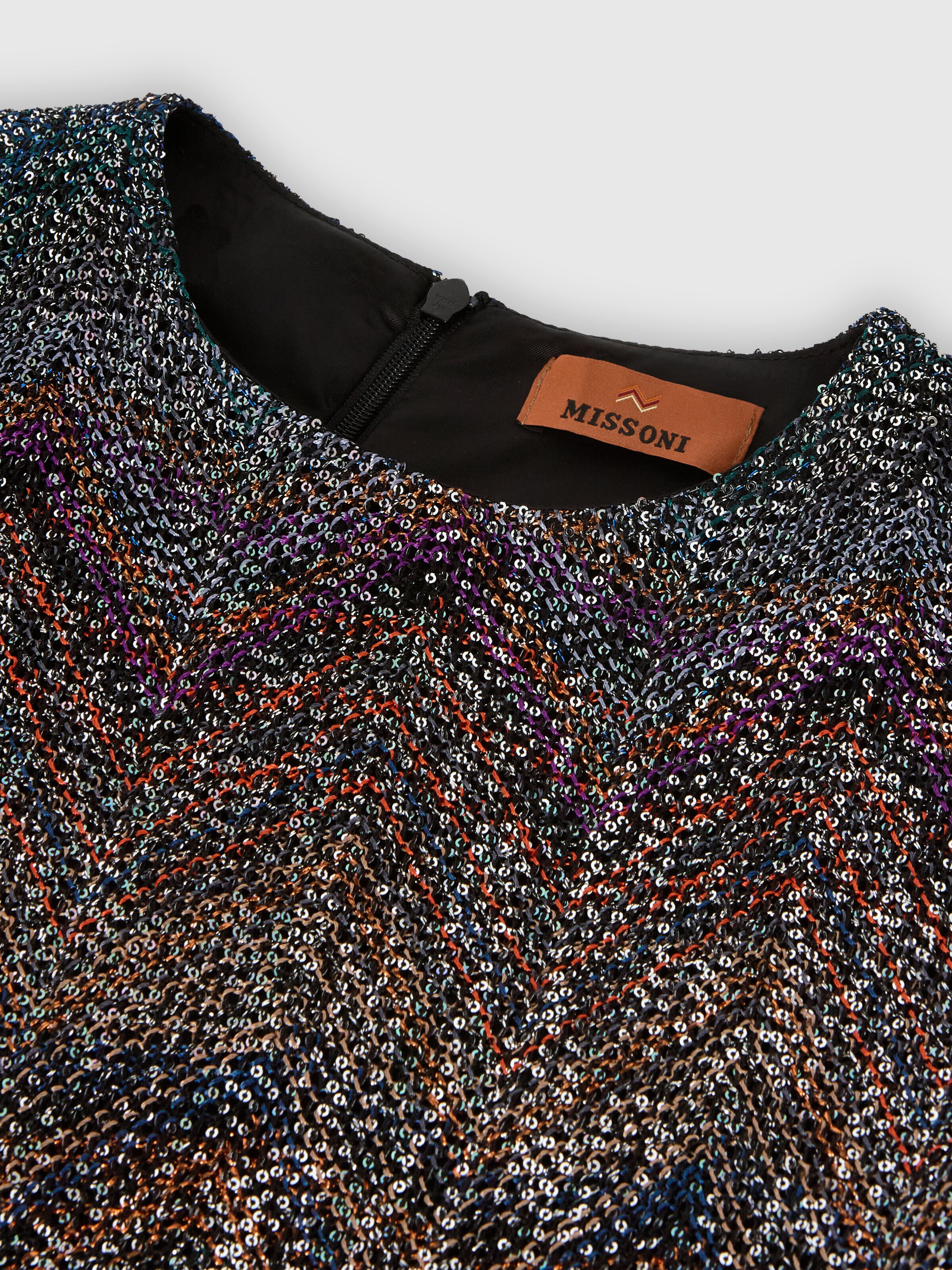 Dress in viscose-lamé blend, Multicoloured  - 3