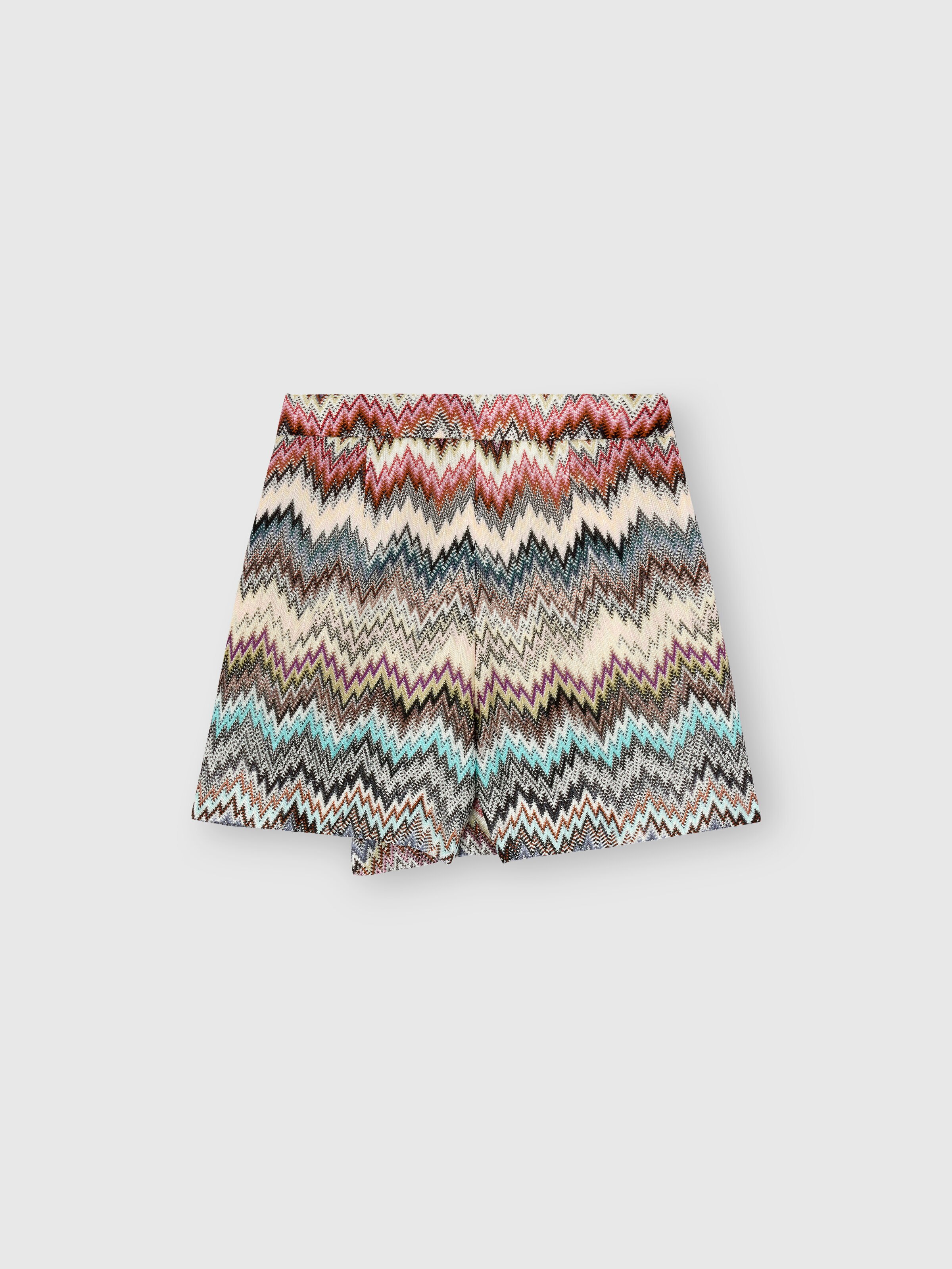Viscose wrap skirt with zigzag pattern, Multicoloured  - 1