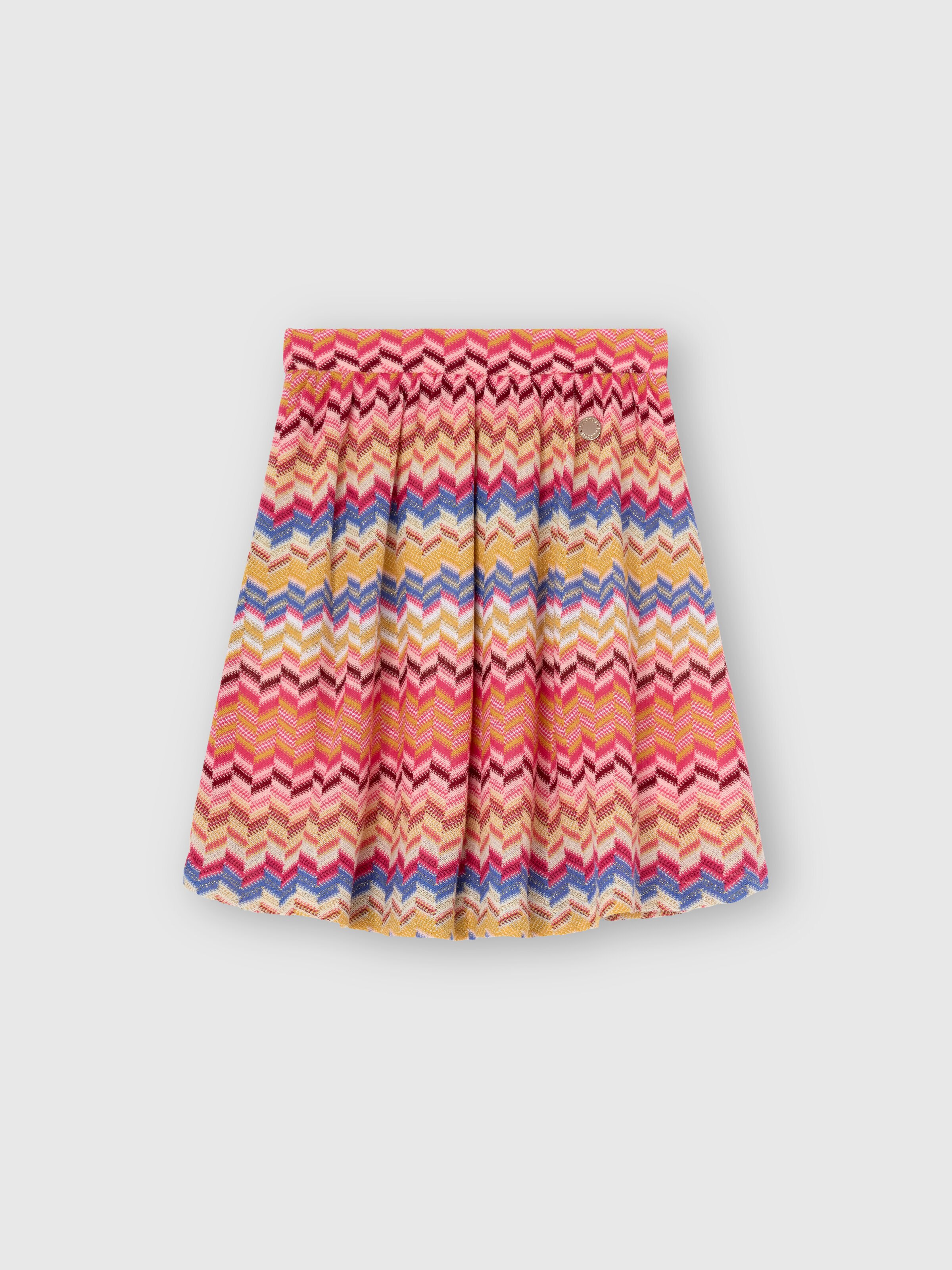 Falda en mezcla de algodón y lamé, Multicolor  - 0