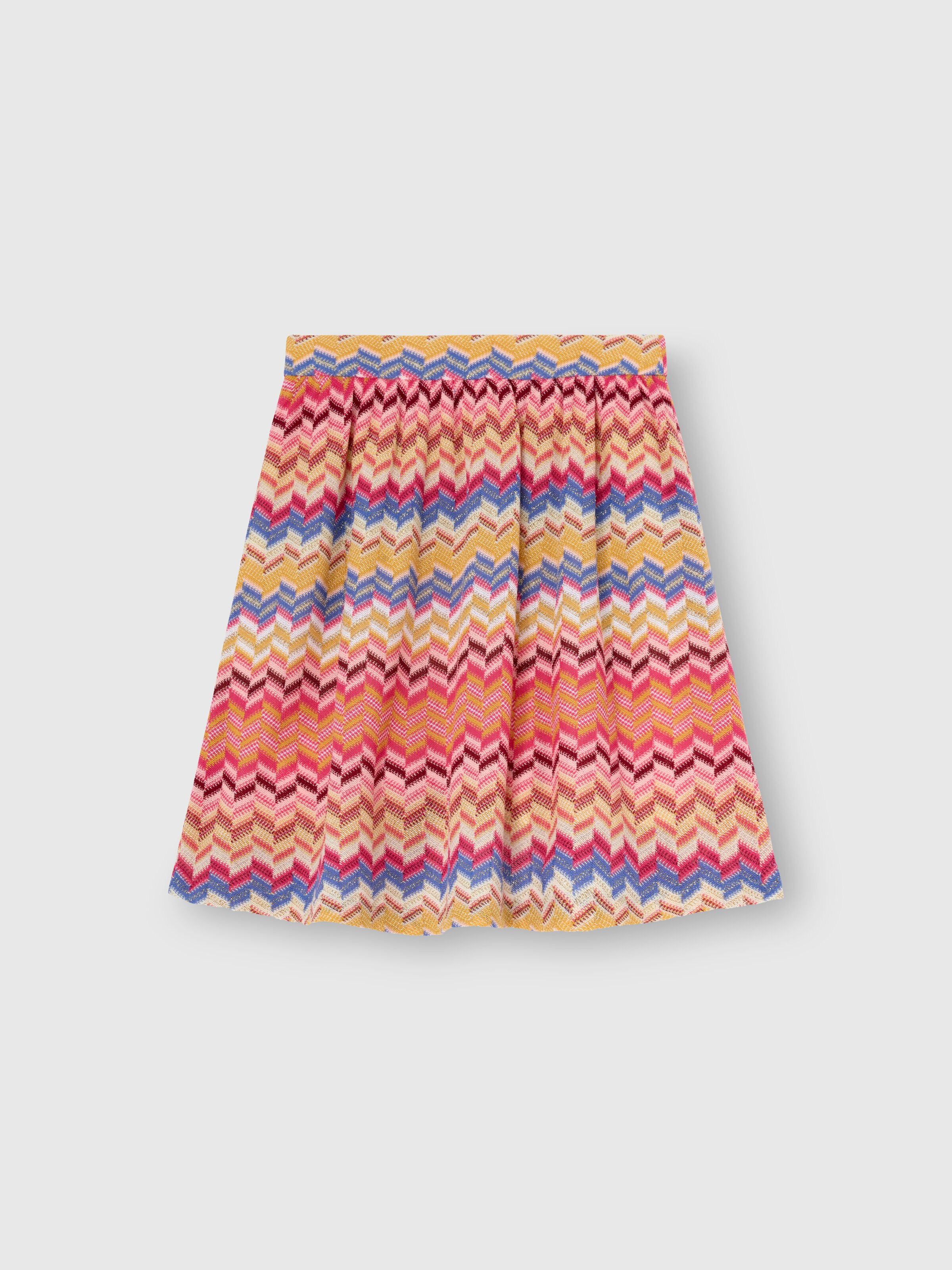 Falda en mezcla de algodón y lamé, Multicolor  - 1