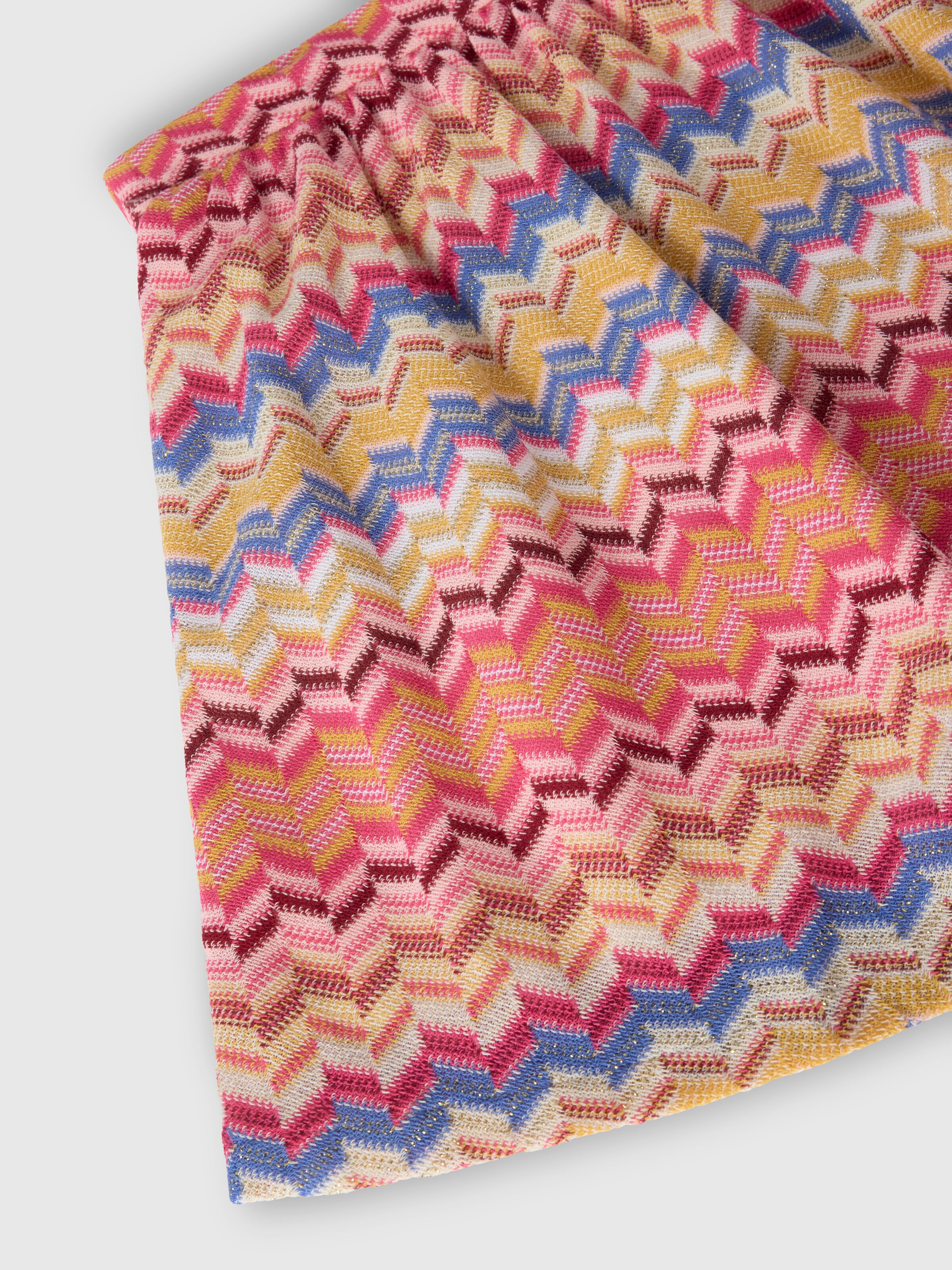 Falda en mezcla de algodón y lamé, Multicolor  - 3