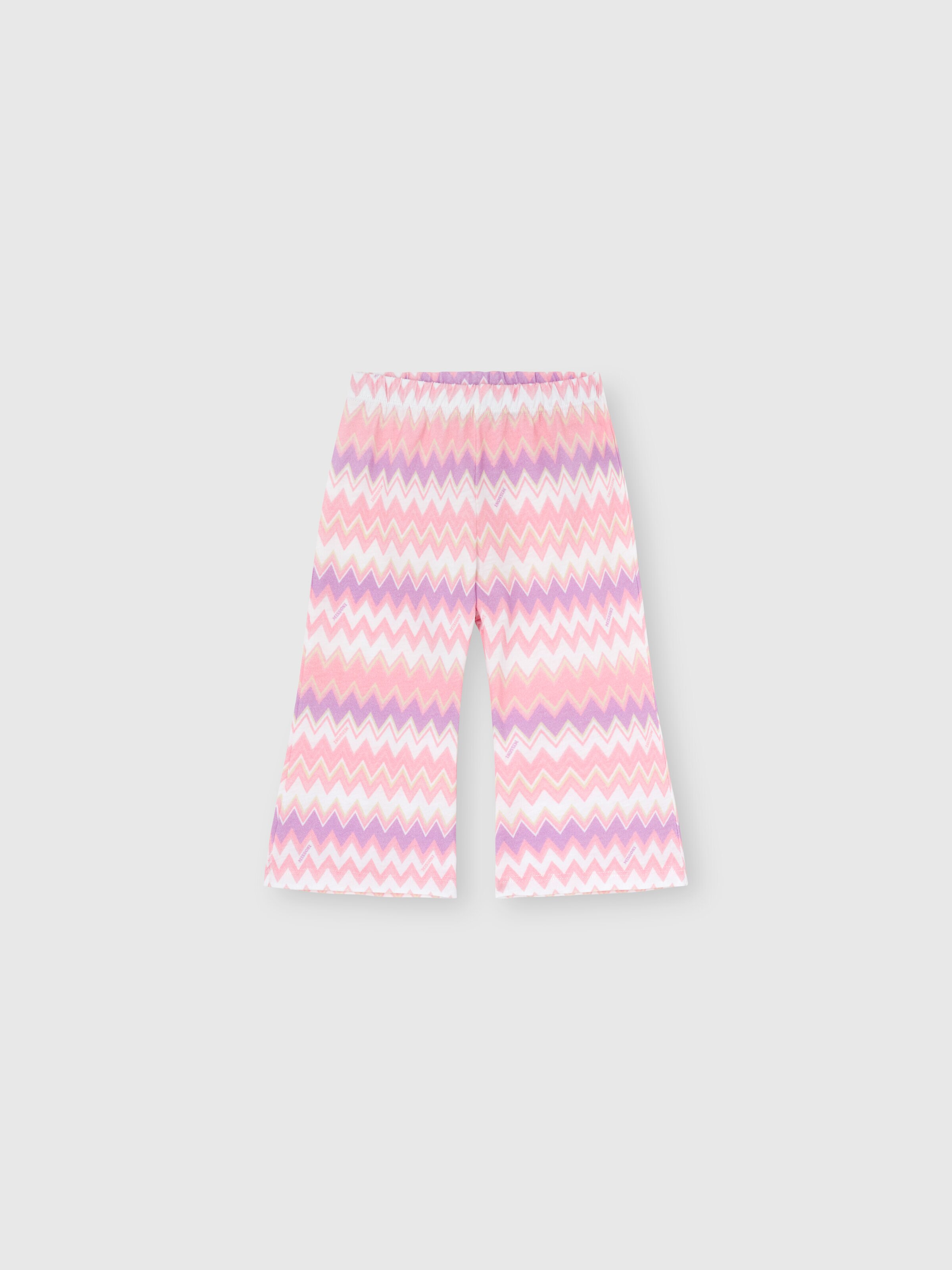 Cotton leggings, White & Pink  - 0