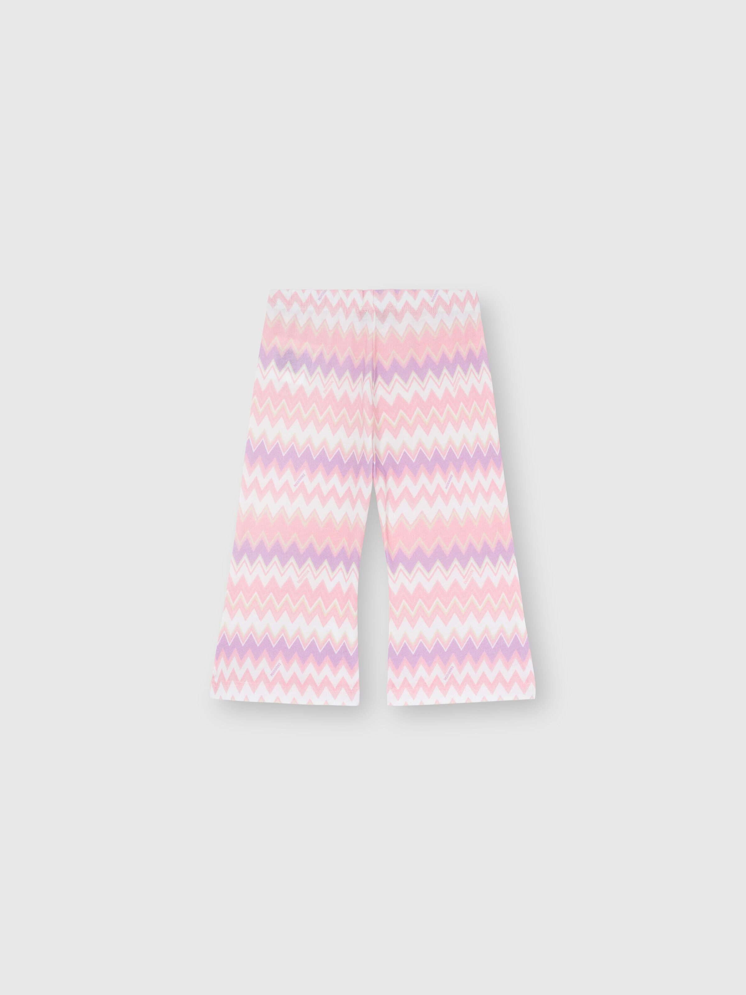 Cotton leggings, White & Pink  - 1
