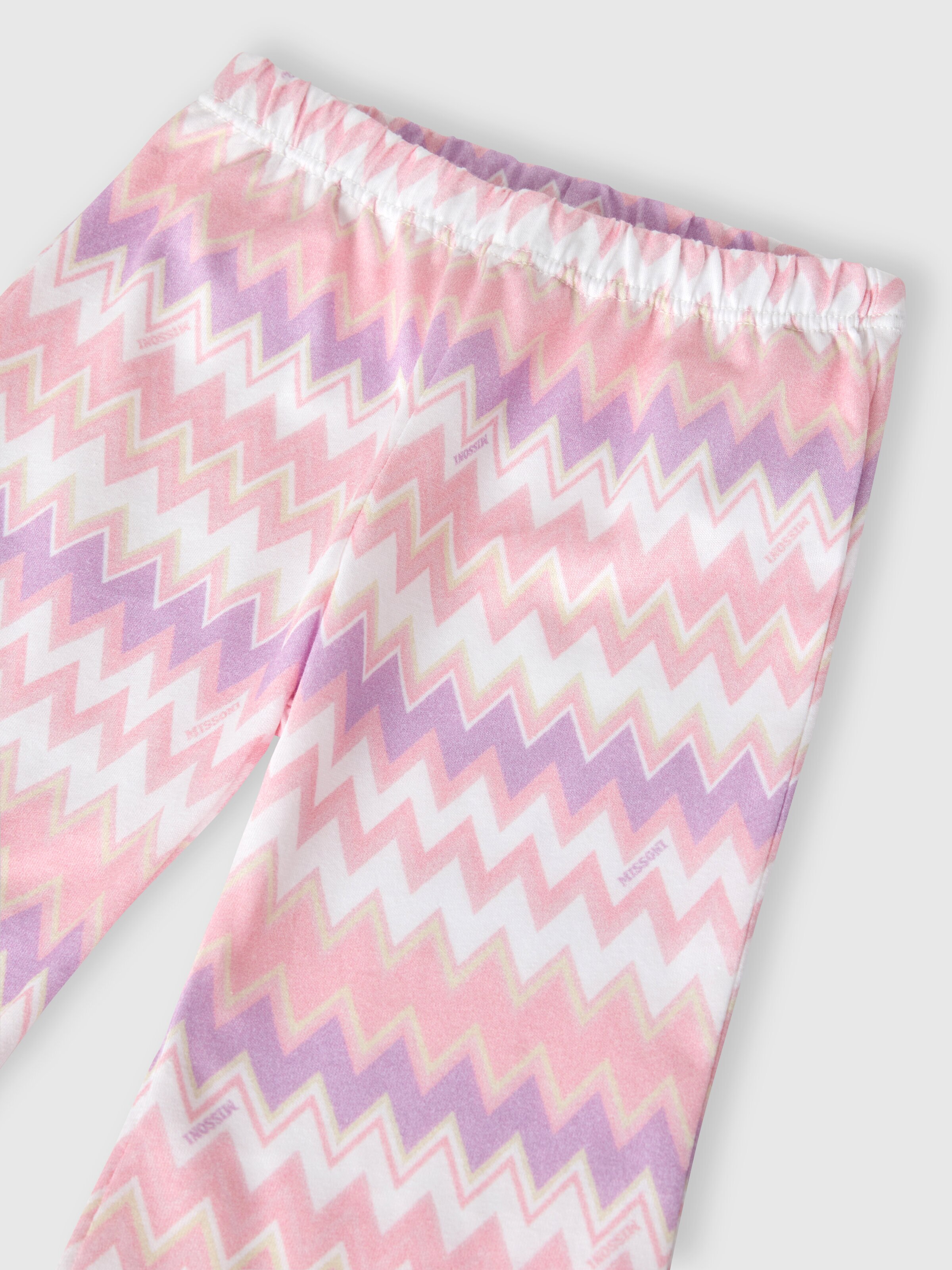 Cotton leggings, White & Pink  - 2