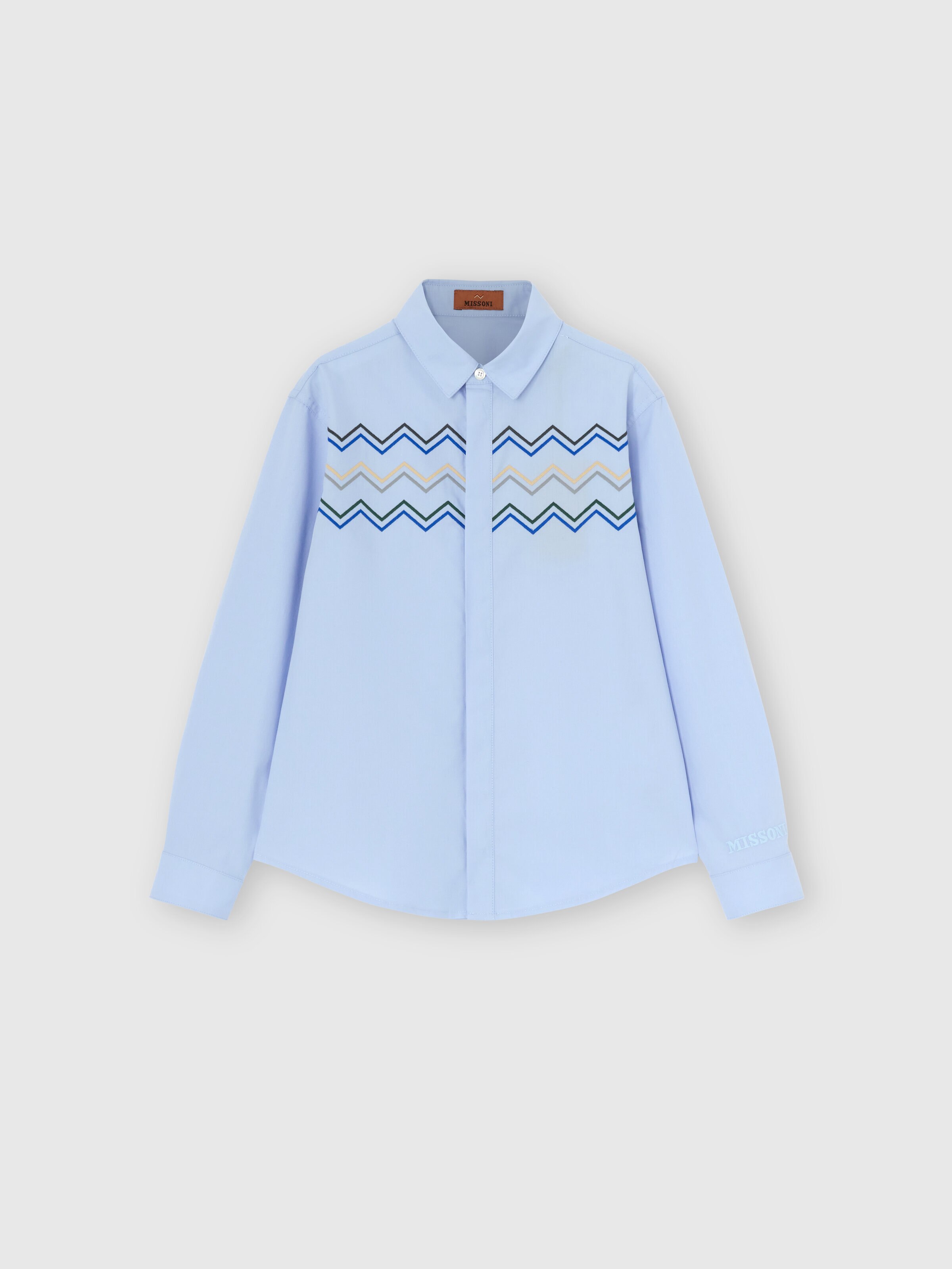 Long-sleeve cotton shirt, Light Blue - 0
