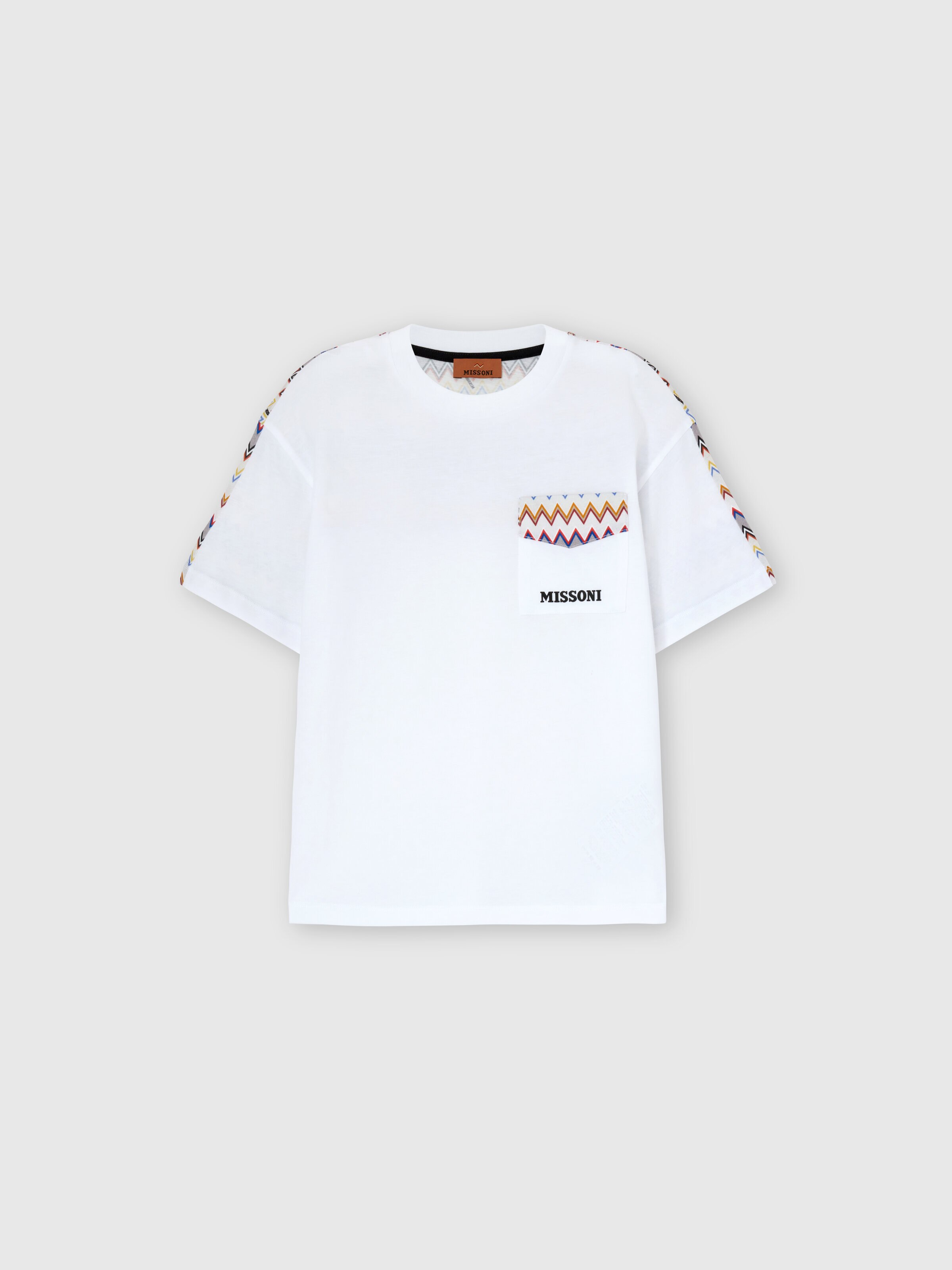 T-shirt in pure cotton, Multicoloured  - 0