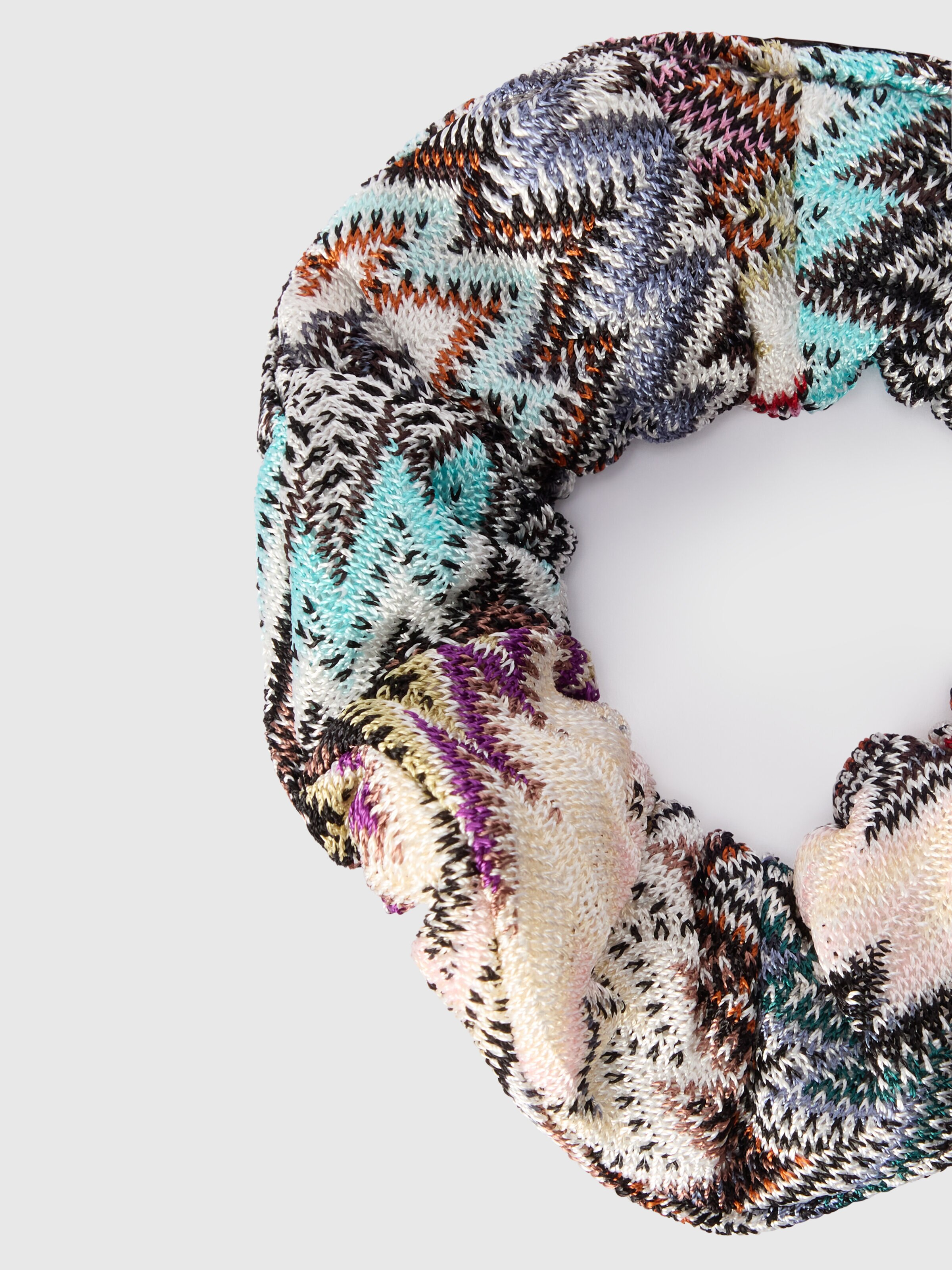 Viscose zigzag scrunchie, Multicoloured  - 1