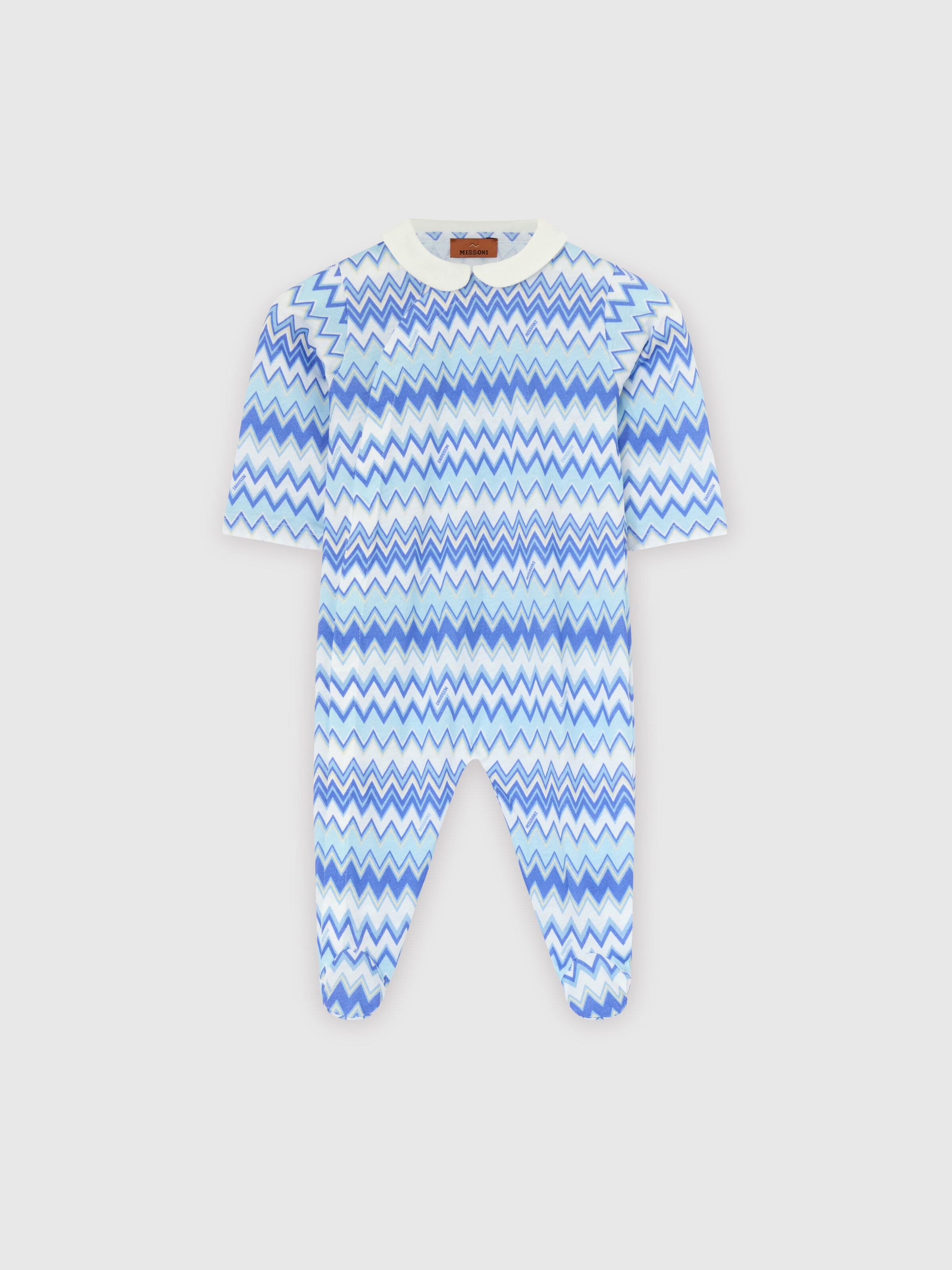 3-piece set in pure cotton, White & Blue - 0