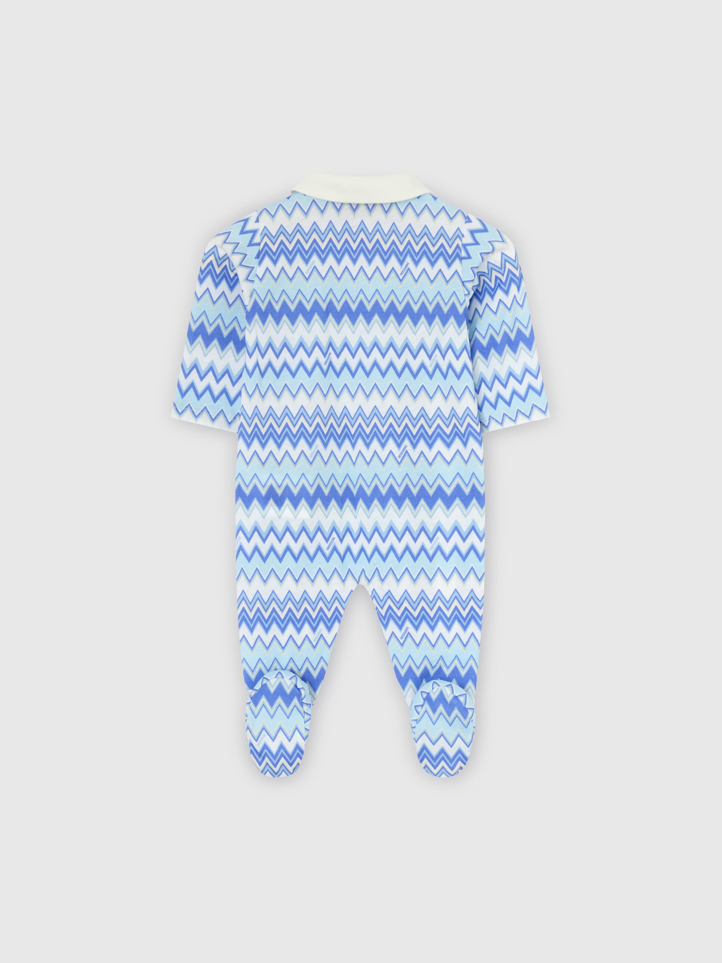 3-piece set in pure cotton, White & Blue - 2