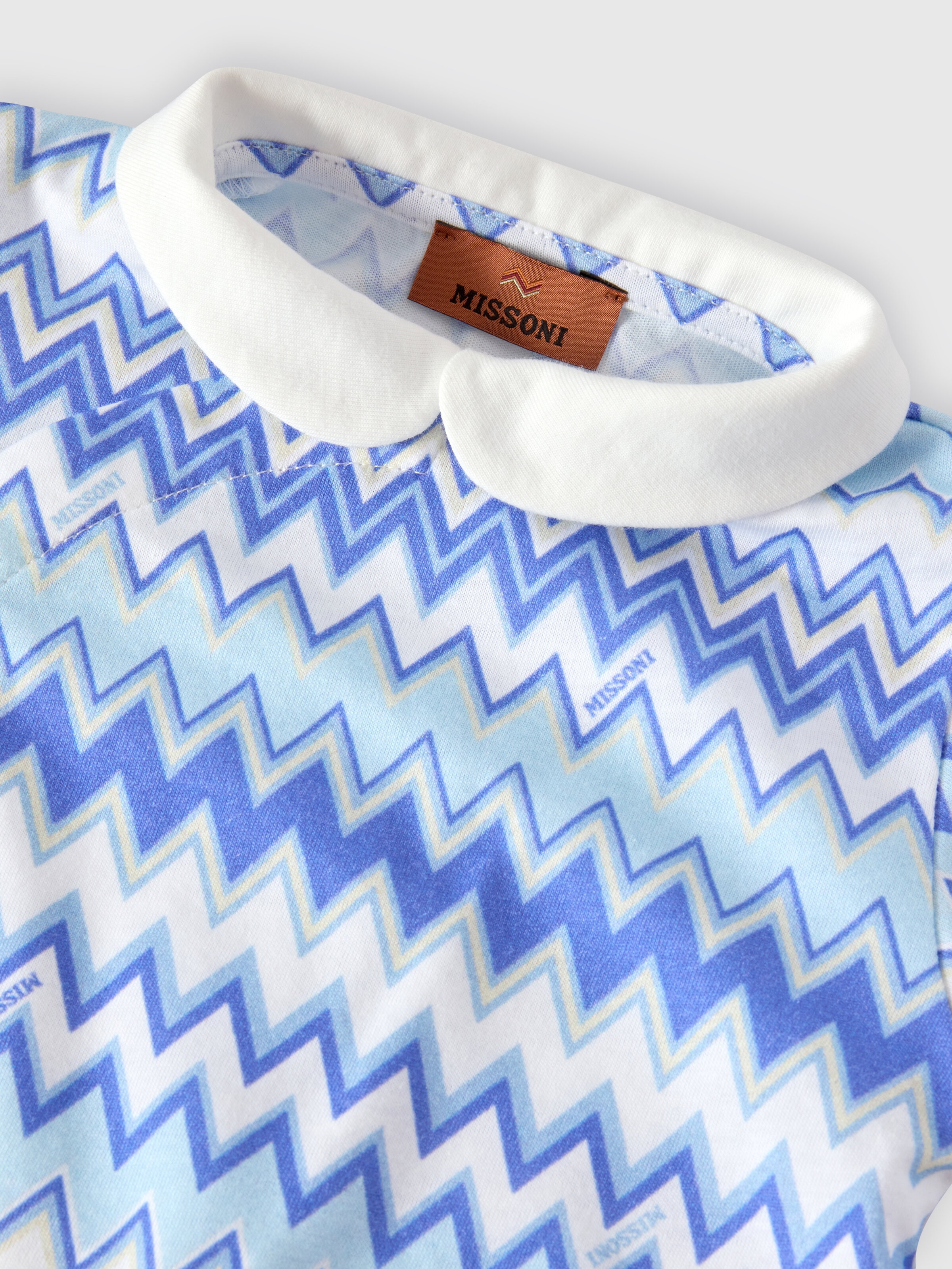 3-piece set in pure cotton, White & Blue - 3