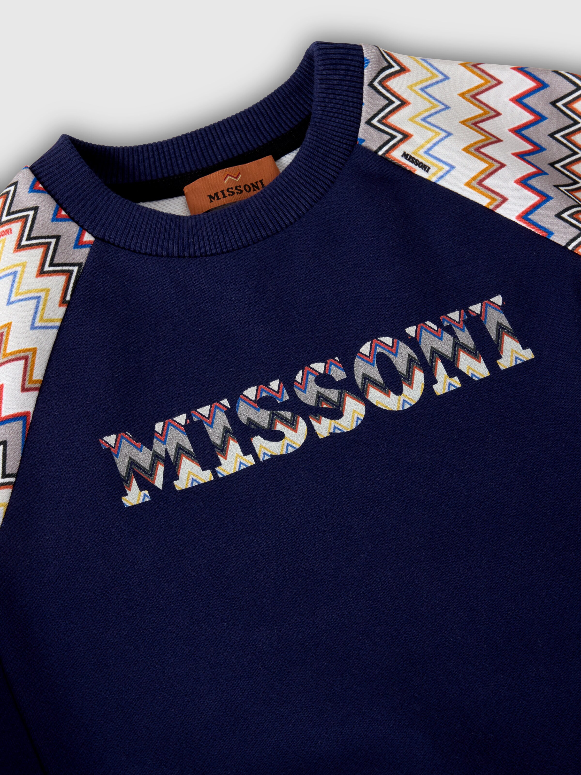 Crewneck sweatshirt in 100% cotton, Multicoloured  - 2