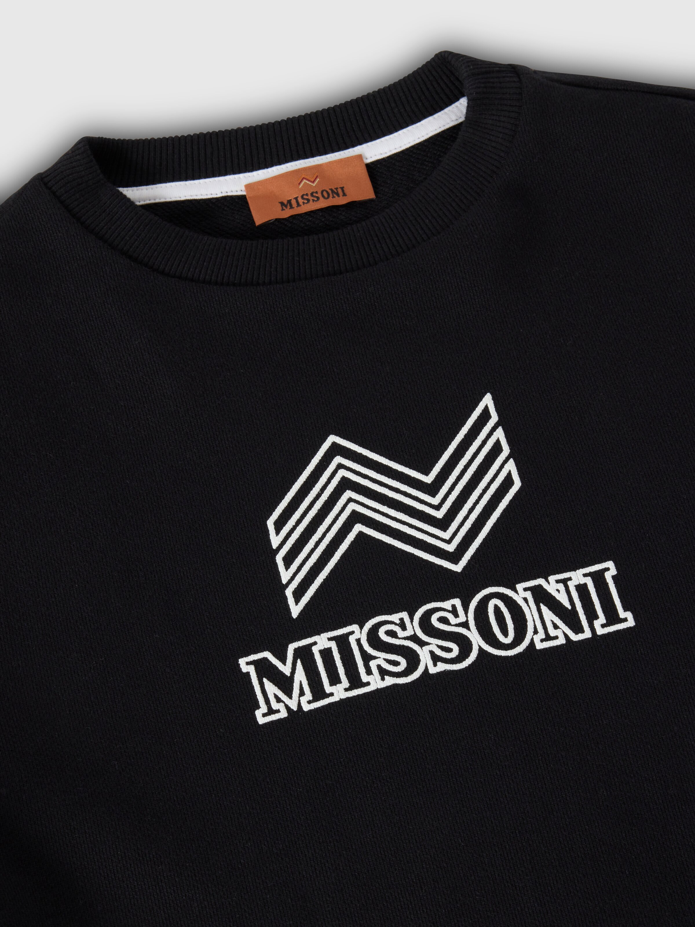 Cotton crewneck sweatshirt, Black - 2