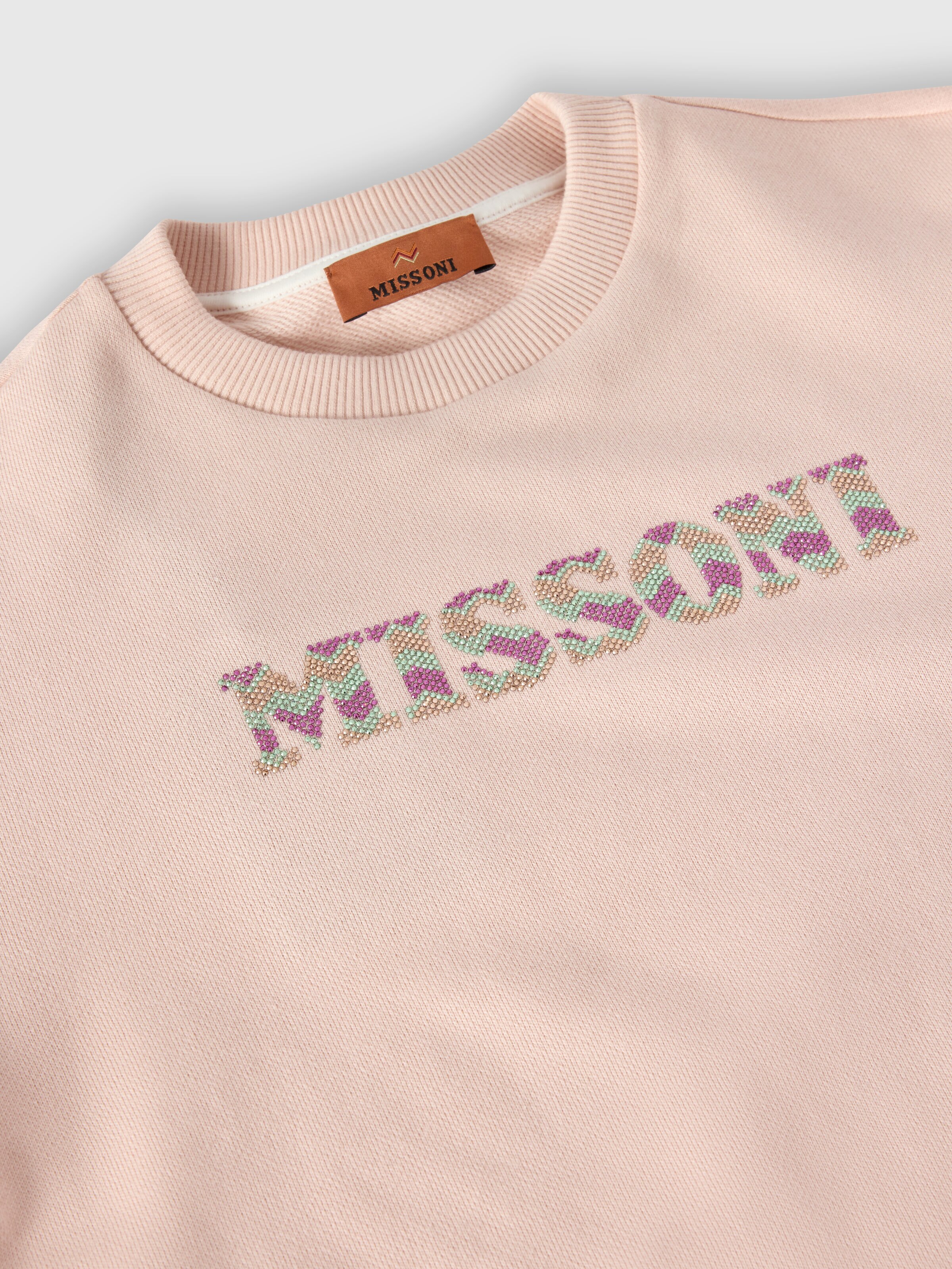 Crewneck sweatshirt in pure cotton, Pink  - 2