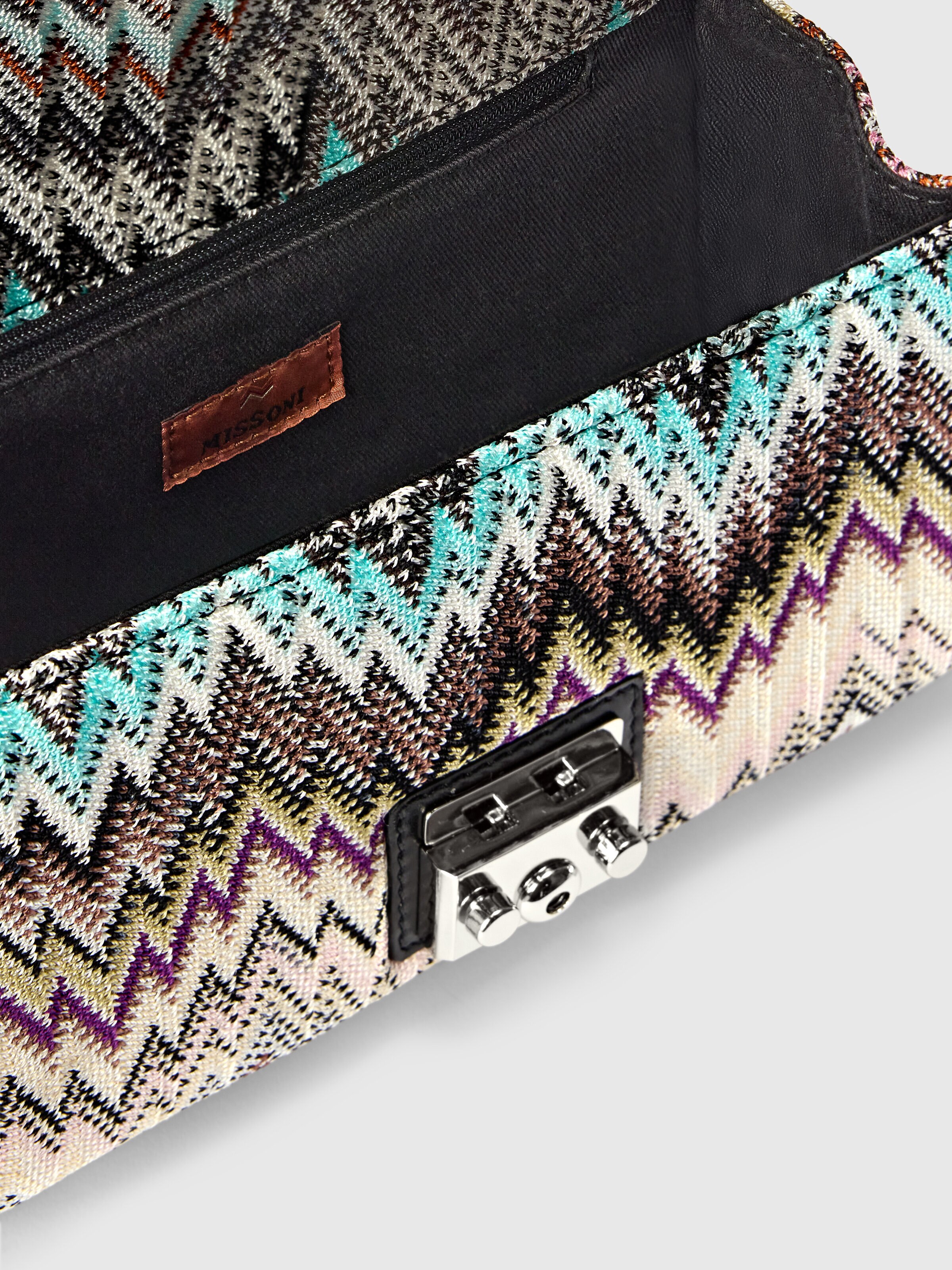 Shoulder bag in viscose, Multicoloured  - 3