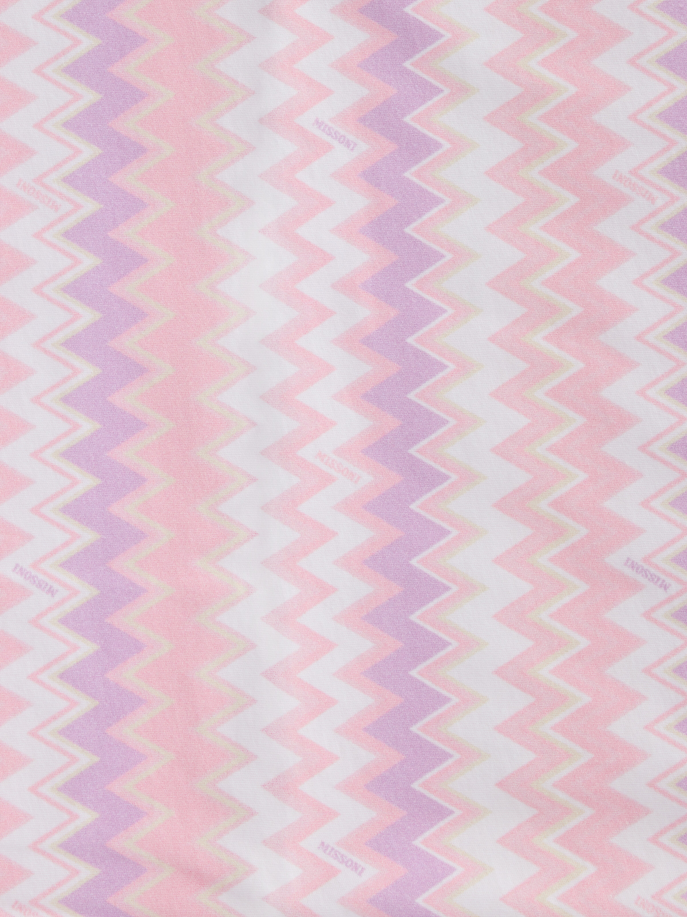 Couverture en pur coton, Blanc & Rose - 3