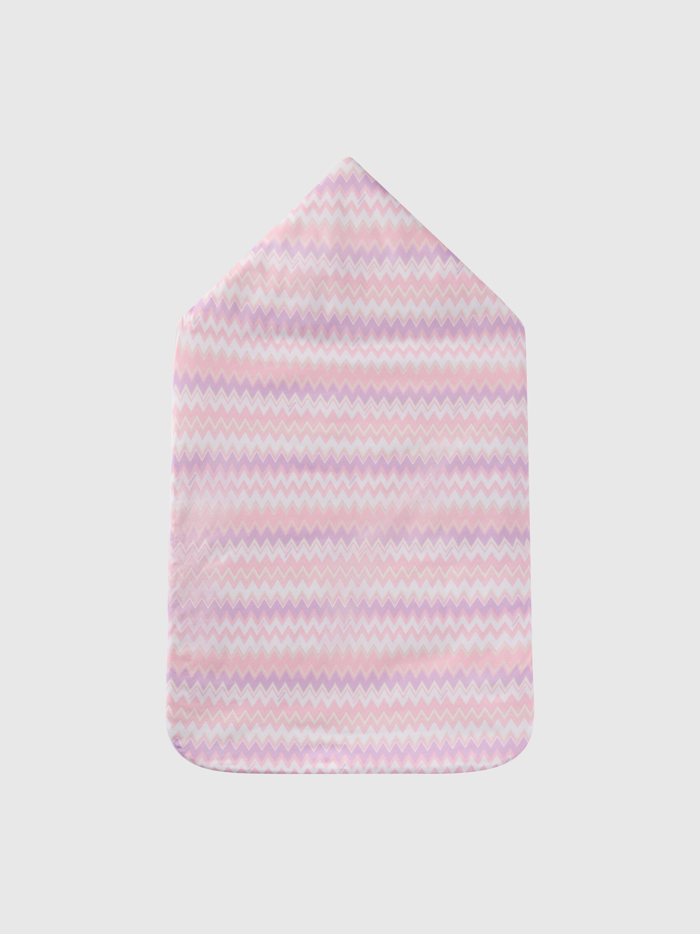 Blanket in pure cotton, White & Pink  - 1