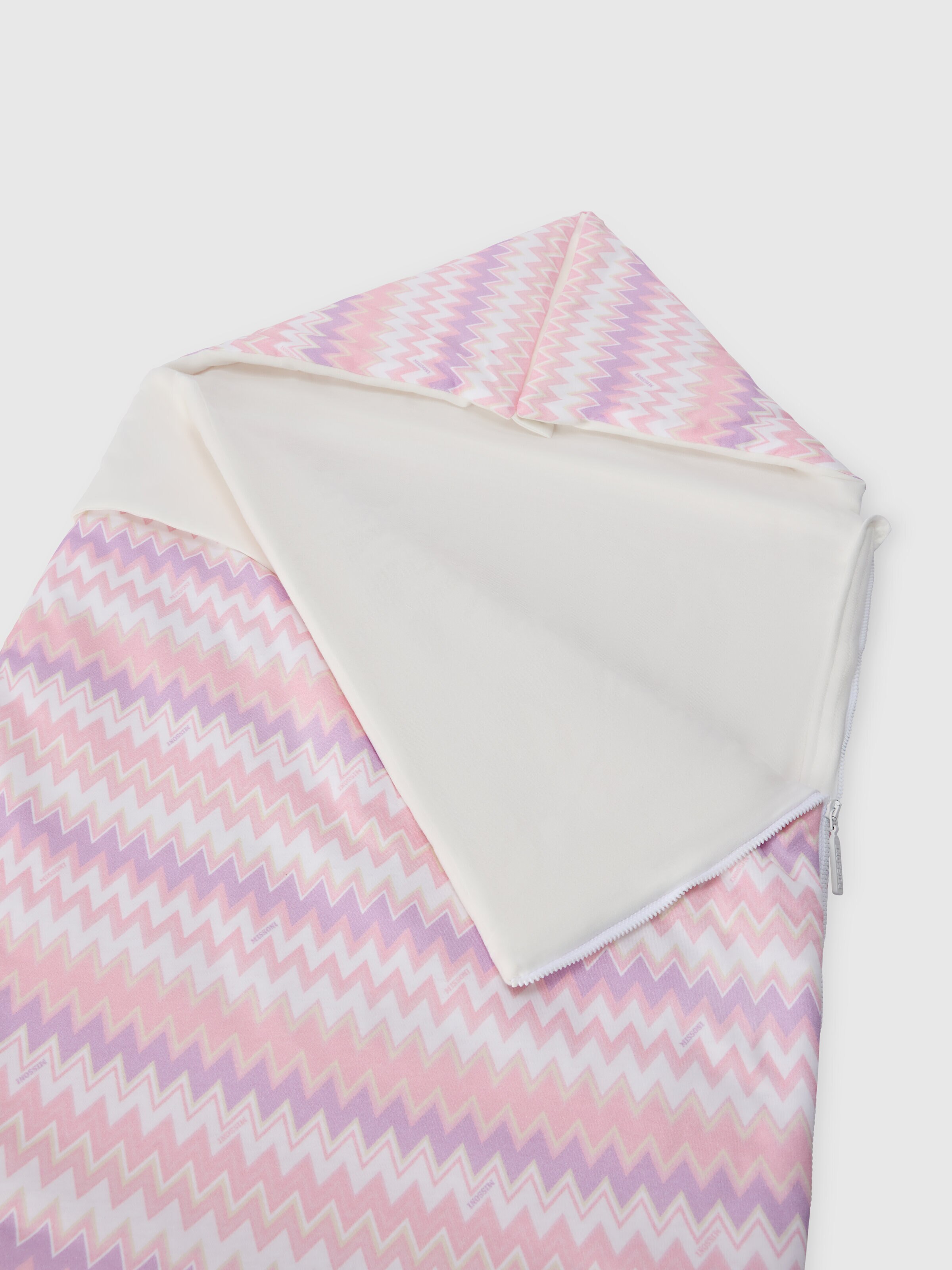 Blanket in pure cotton, White & Pink  - 2