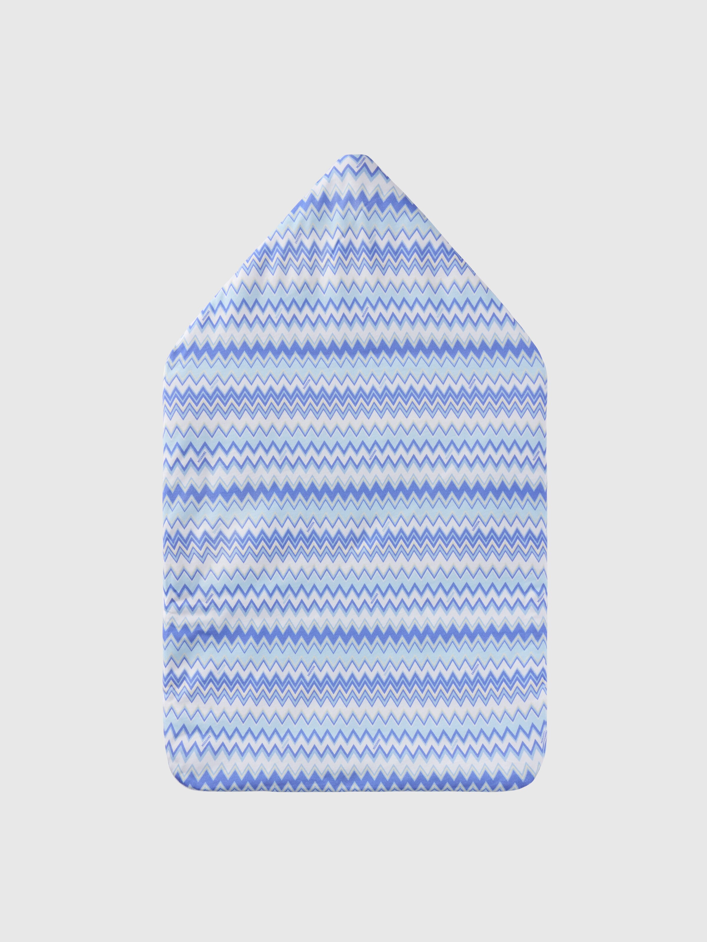 Blanket in 100% cotton, White & Blue - 1