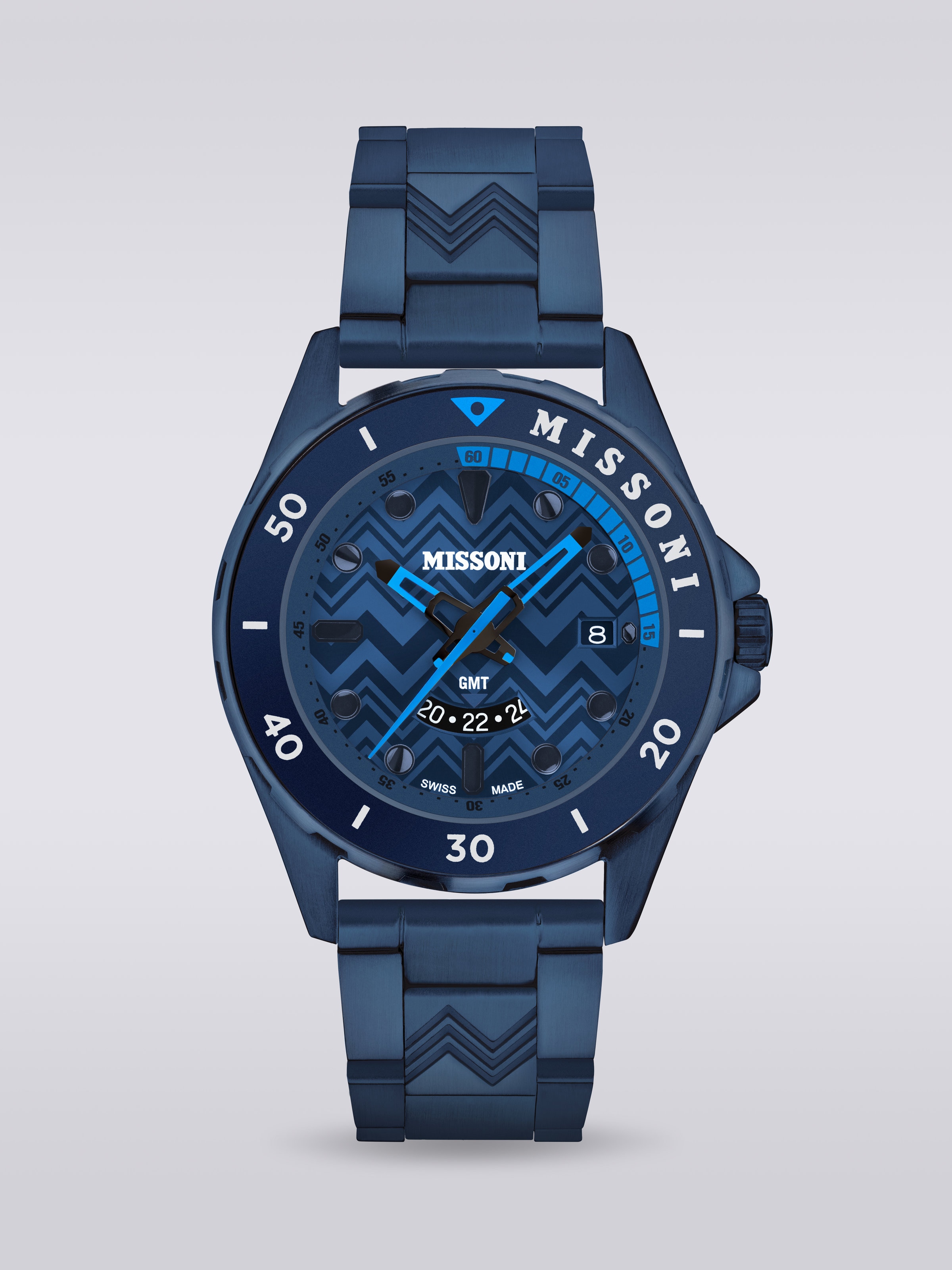 Montre Missoni Gmt 43 mm , Bleu - 0