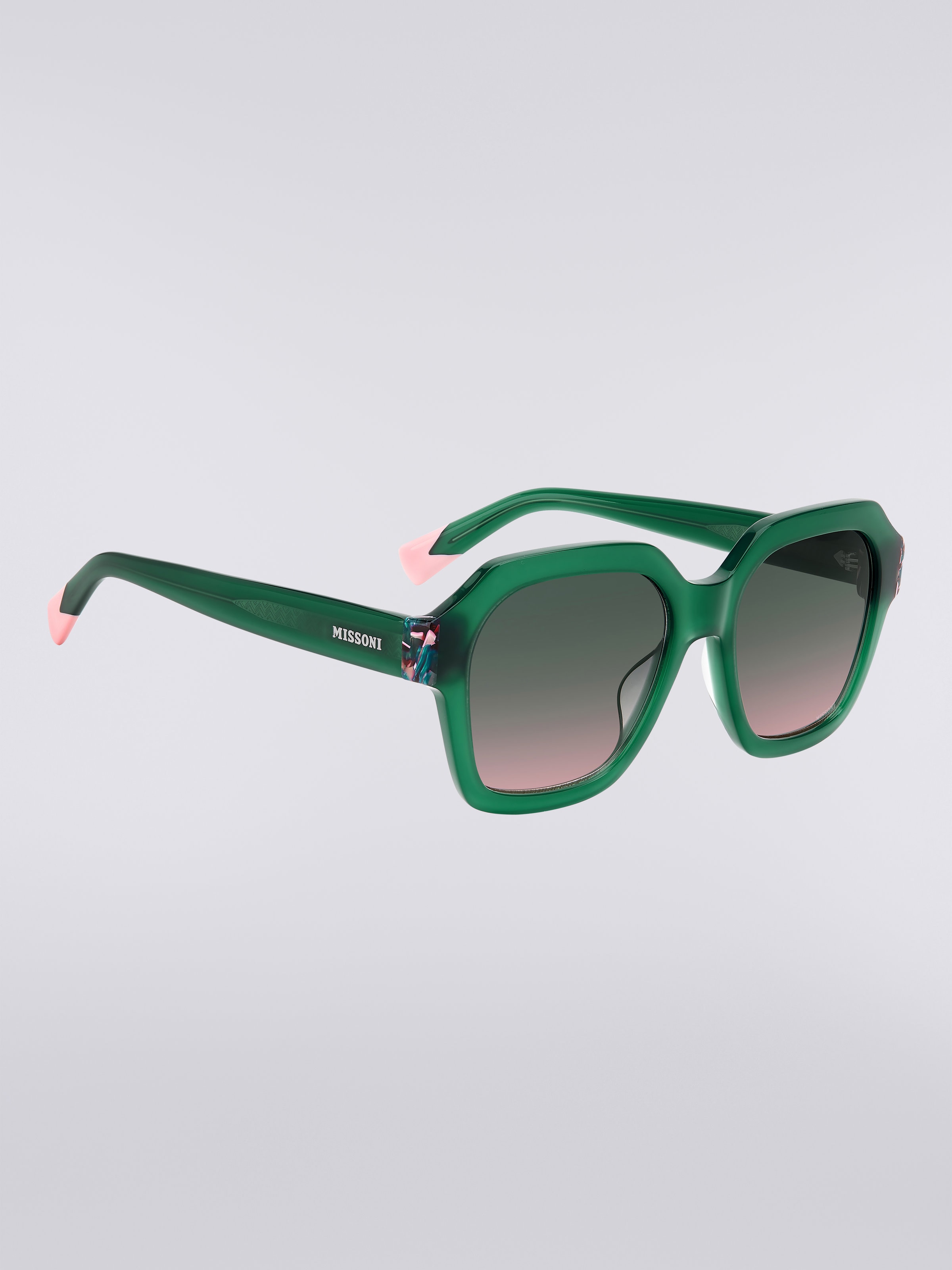 Missoni Seasonal Sonnenbrille aus Acetat, Grün & Rosa - 2