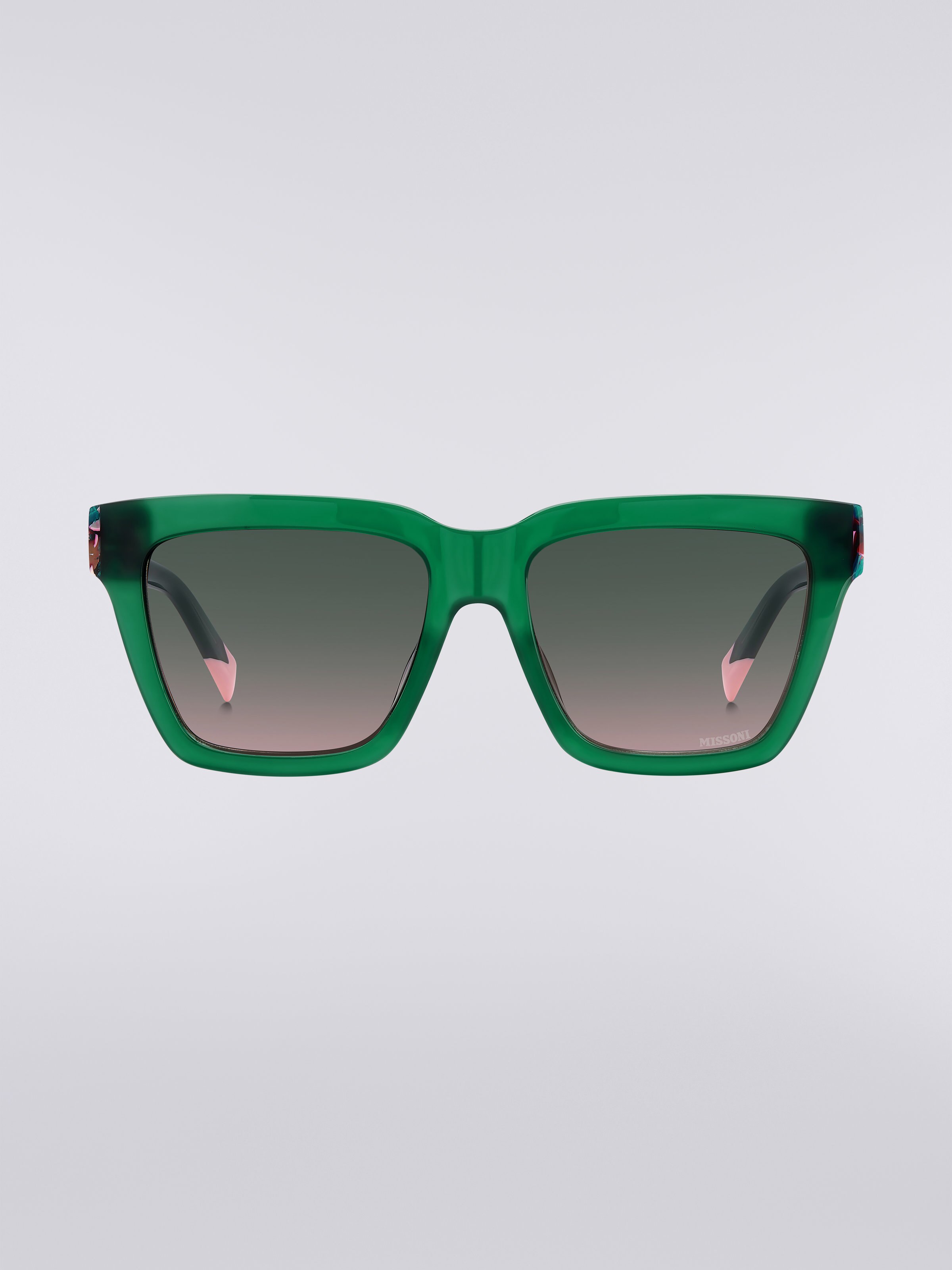 Missoni Seasonal Acetate Sunglasses, Green & Pink - 0