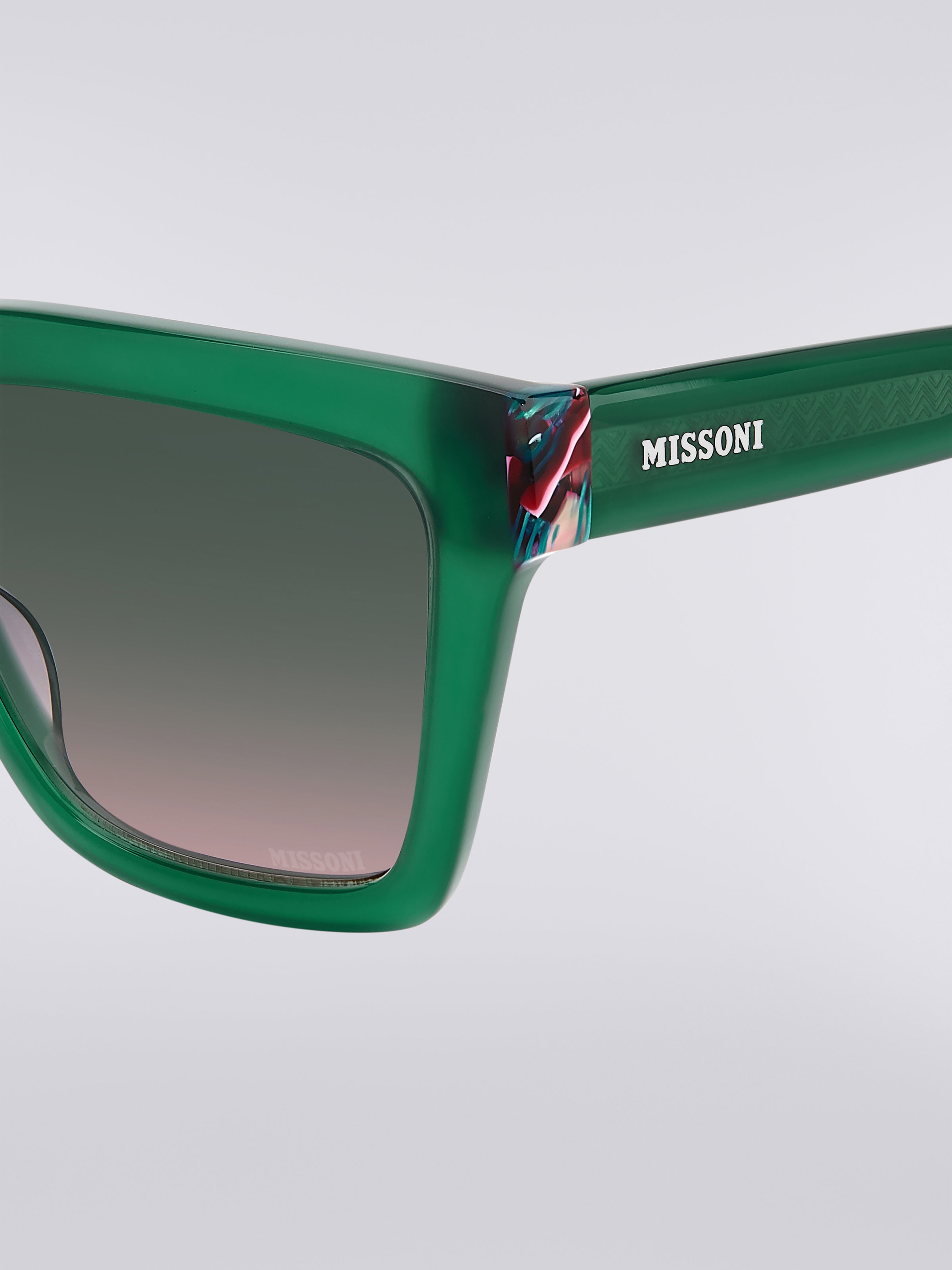 Missoni Seasonal Sonnenbrille aus Acetat, Grün & Rosa - 3