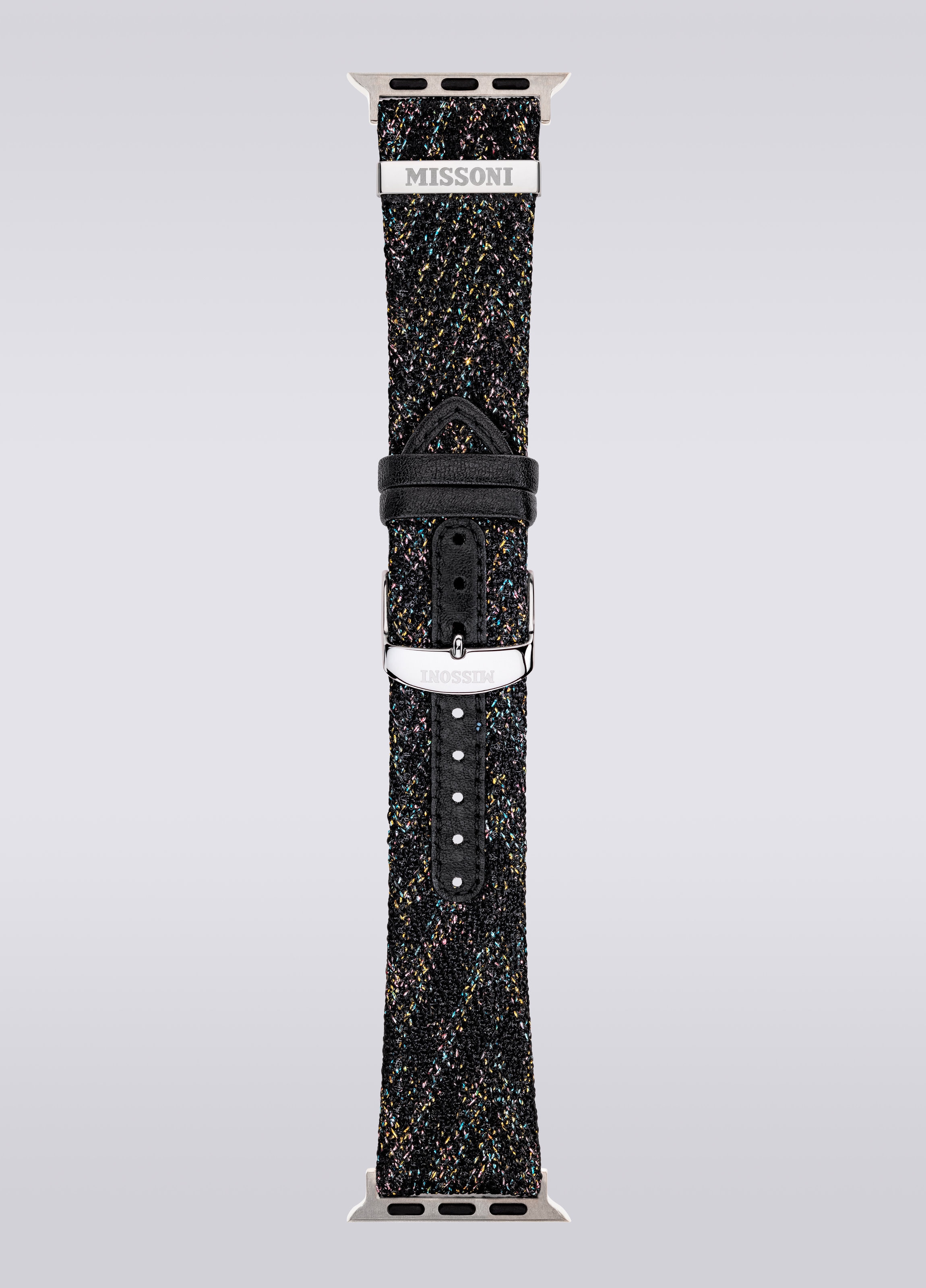 Missoni Fabric 22 mm bracelet compatible Apple Watch, Noir    - 2