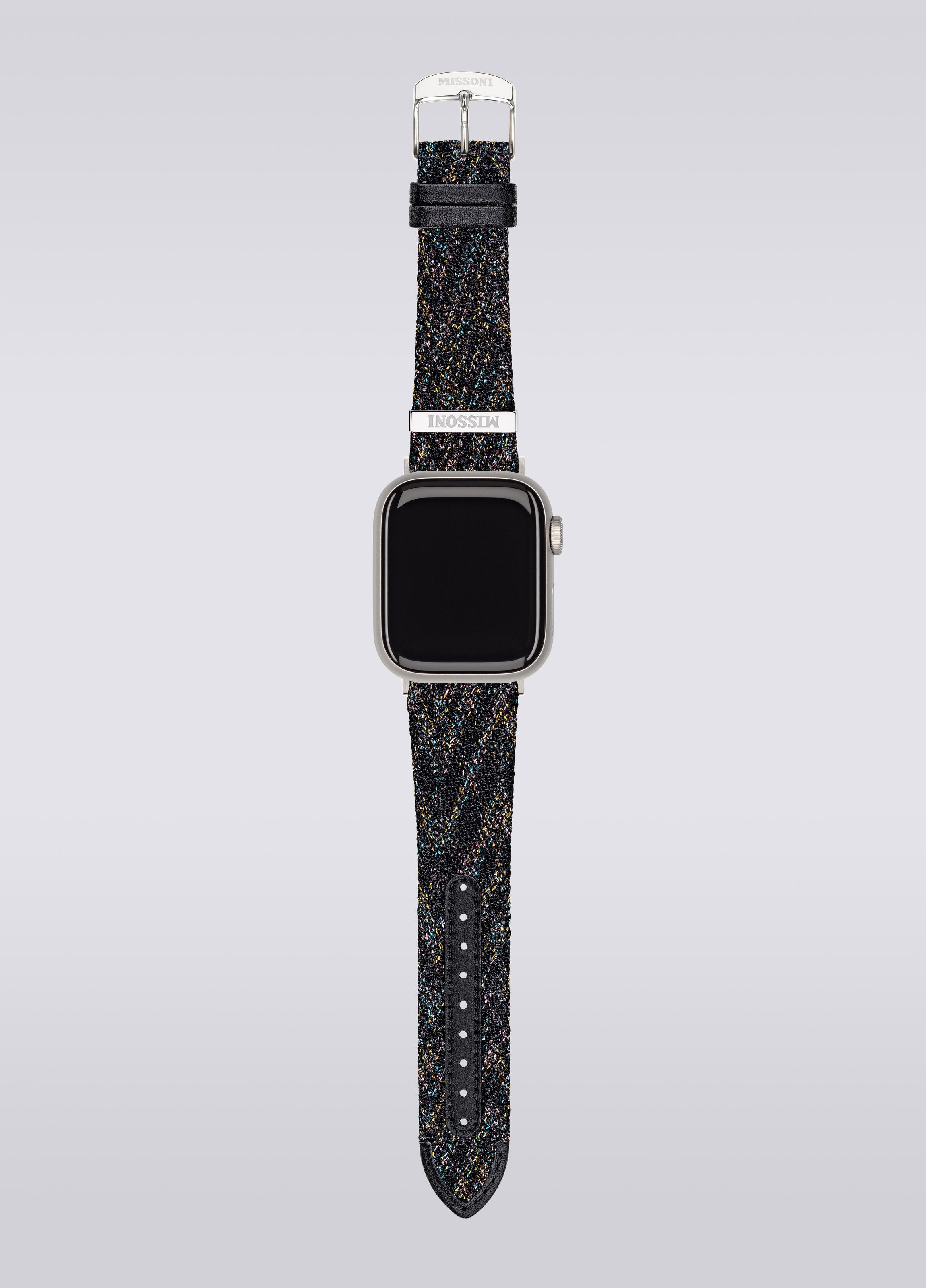 Missoni Fabric 22 mm bracelet compatible Apple Watch, Noir    - 3