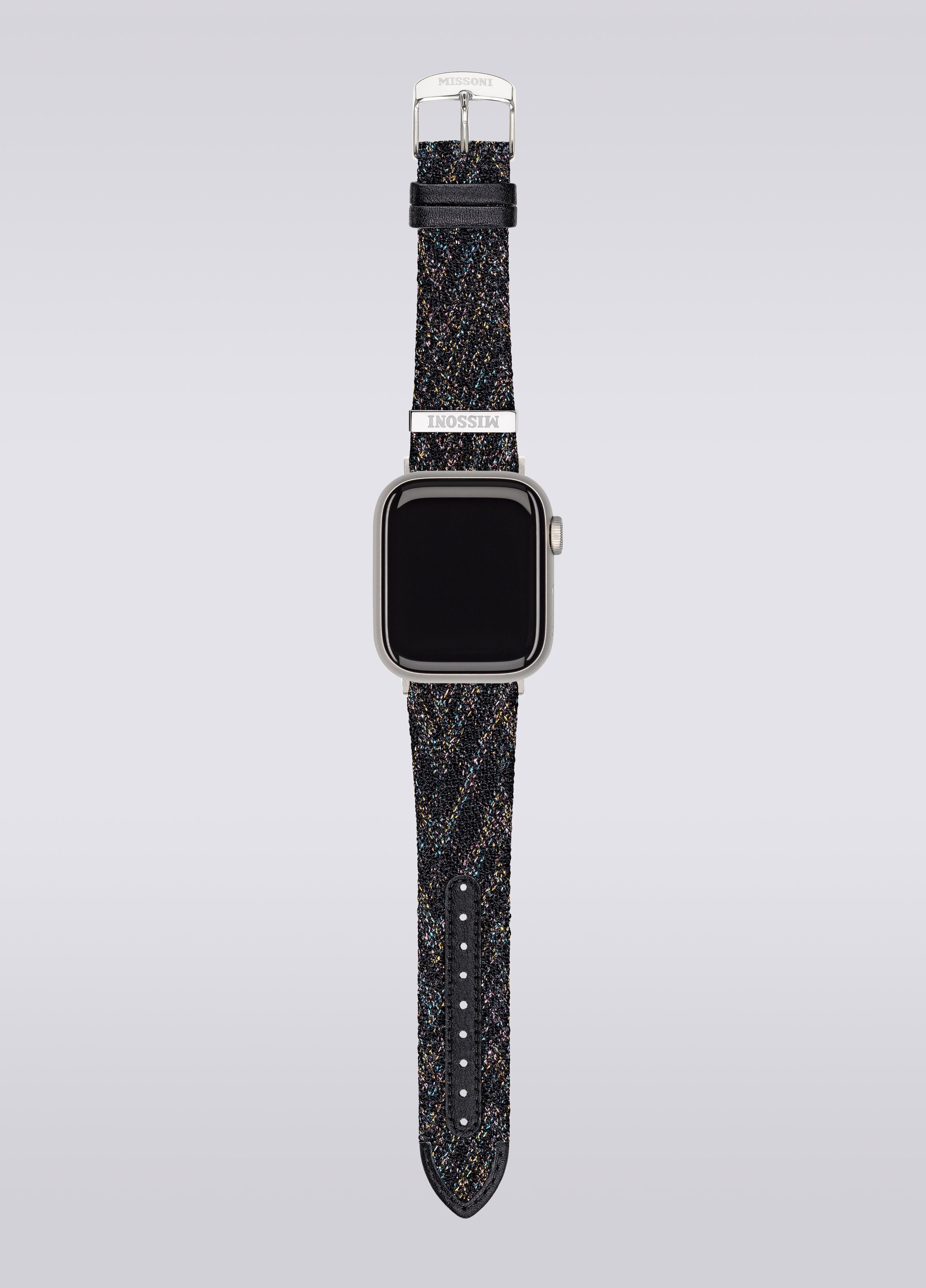 Missoni Fabric 22 mm bracelet compatible Apple Watch, Noir    - 3