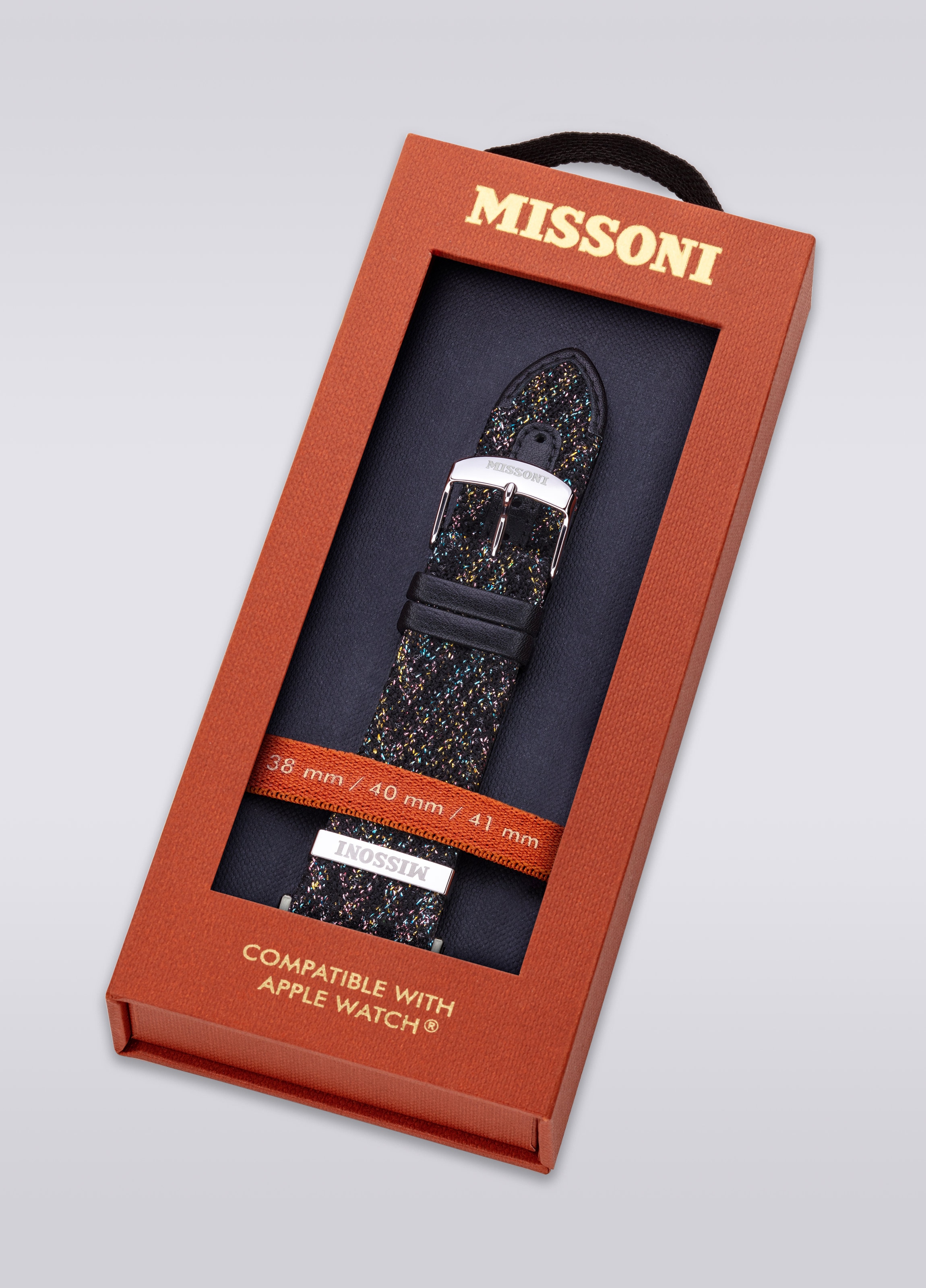 Missoni Fabric 22 mm bracelet compatible Apple Watch, Noir    - 4