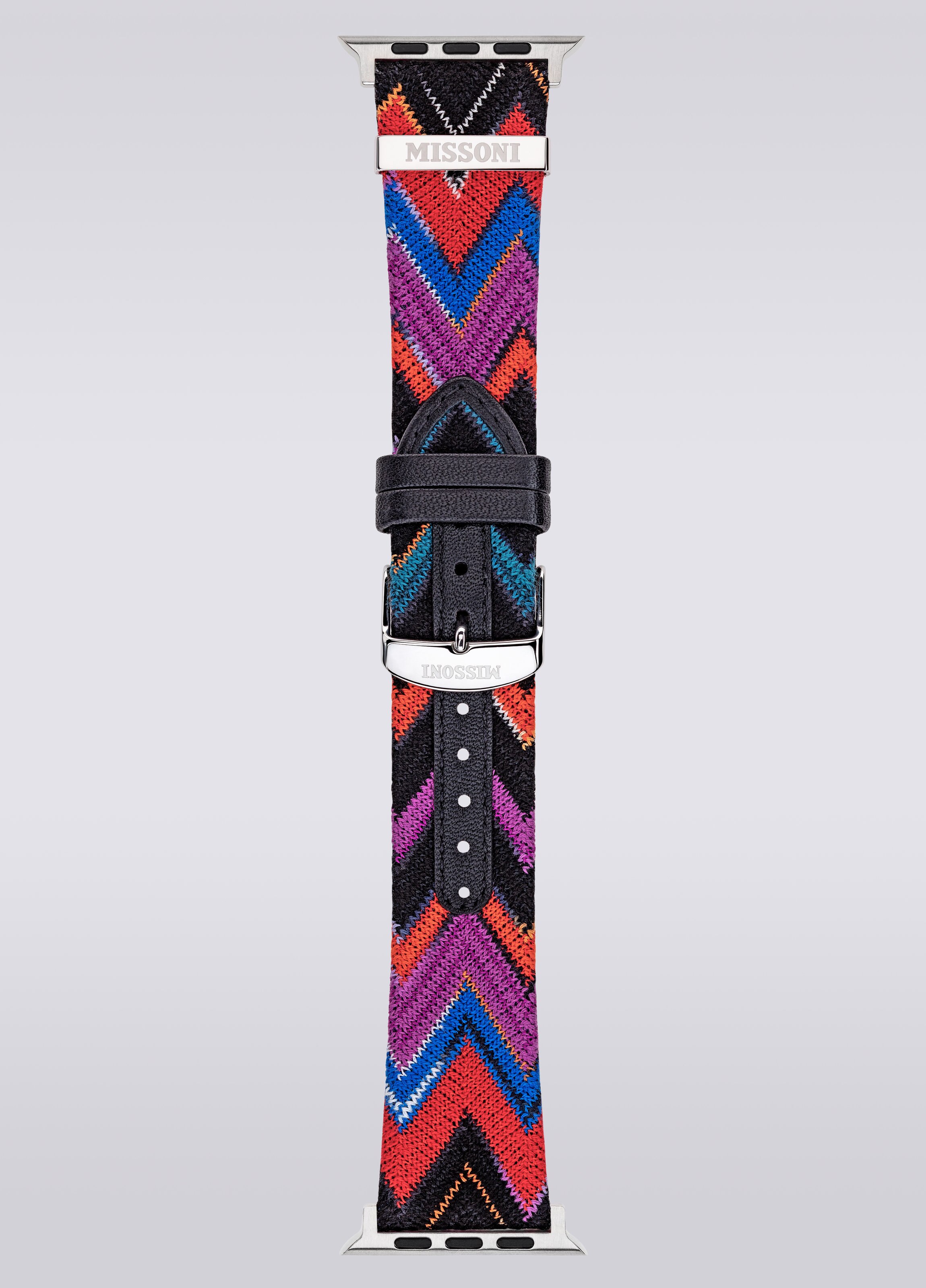 Missoni Fabric 24 mm Apple watch compatible strap, Multicoloured  - 3