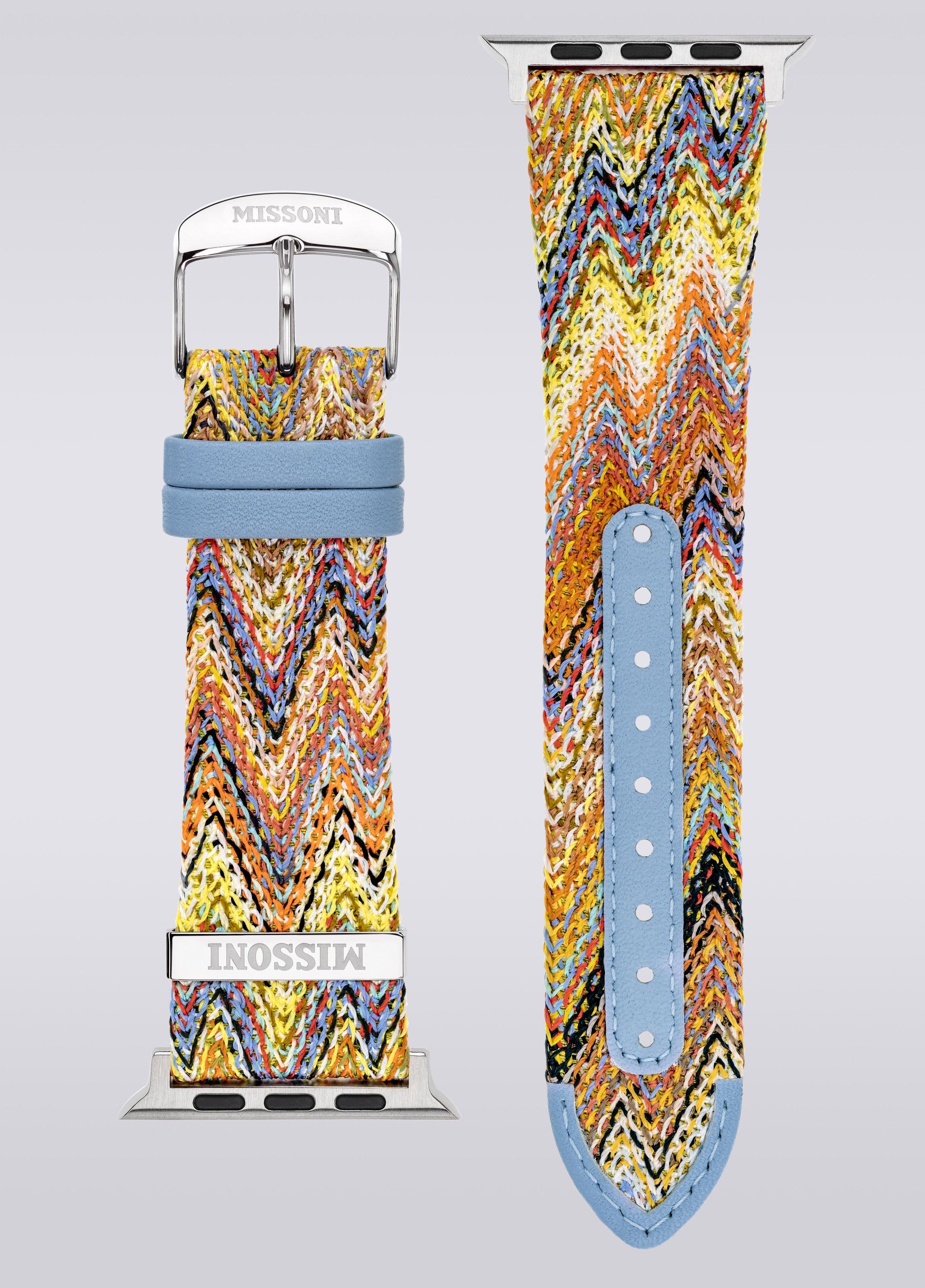 Missoni Fabric 24 mm Apple watch compatible strap, Multicoloured  - 0