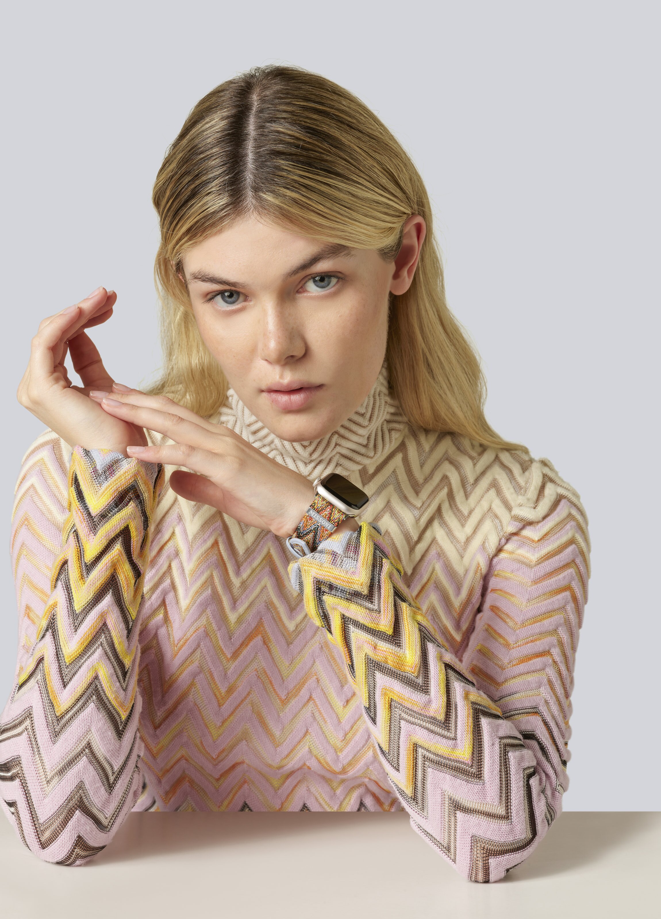 Correa de tejido Missoni compatible con Apple Watch de 22 mm, Multicolor  - 1