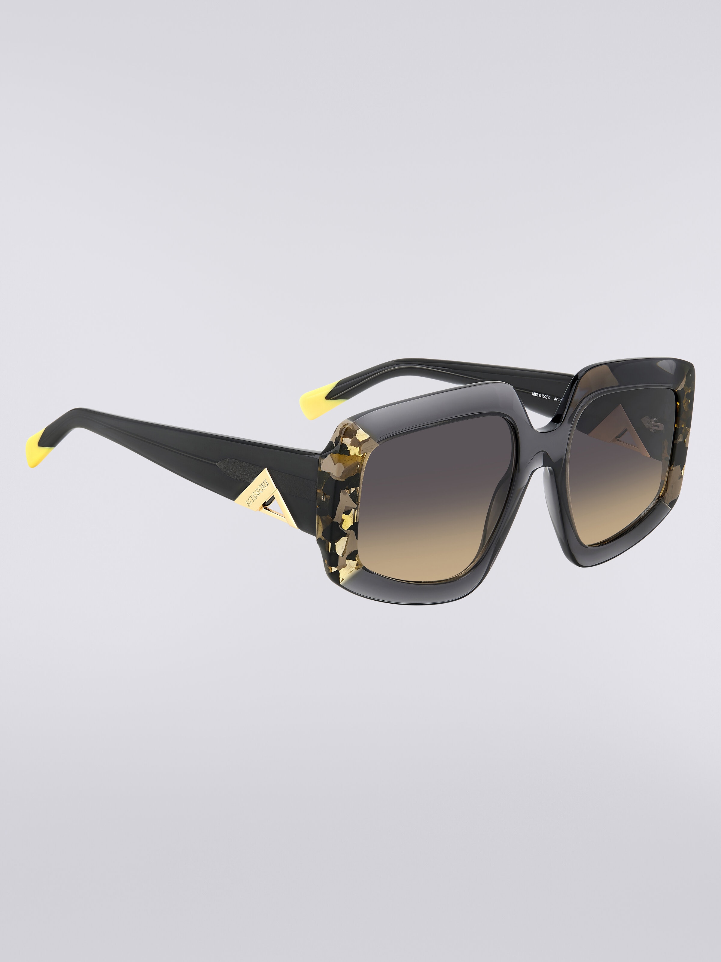 Kantige Sonnenbrille mit Metallausführungen, Mehrfarbig  - 2