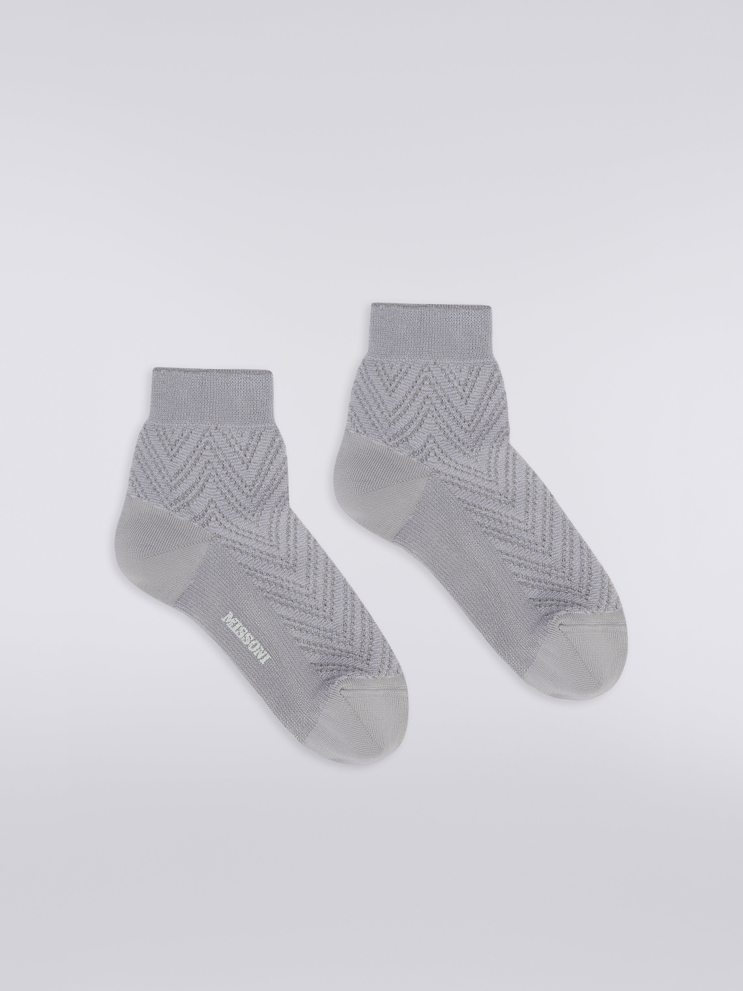 Chaussures courtes en modal à zigzag avec lurex, Multicolore  - 0
