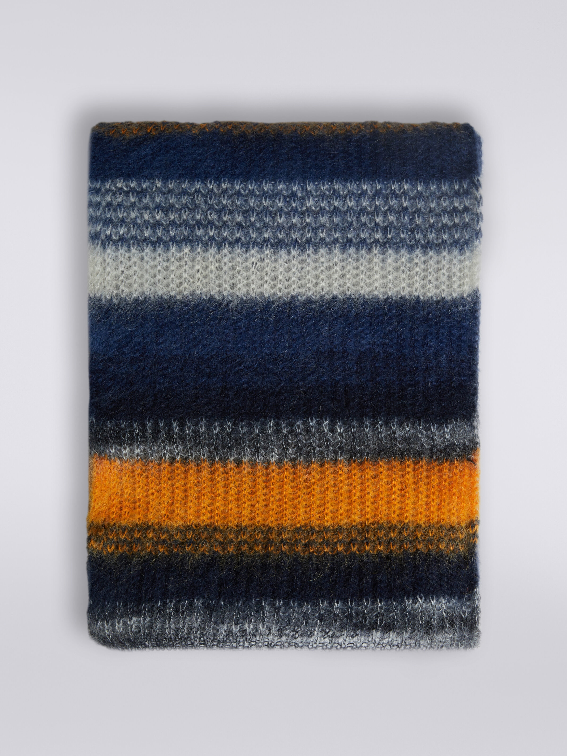 Striped mohair blend scarf, Multicoloured  - 0