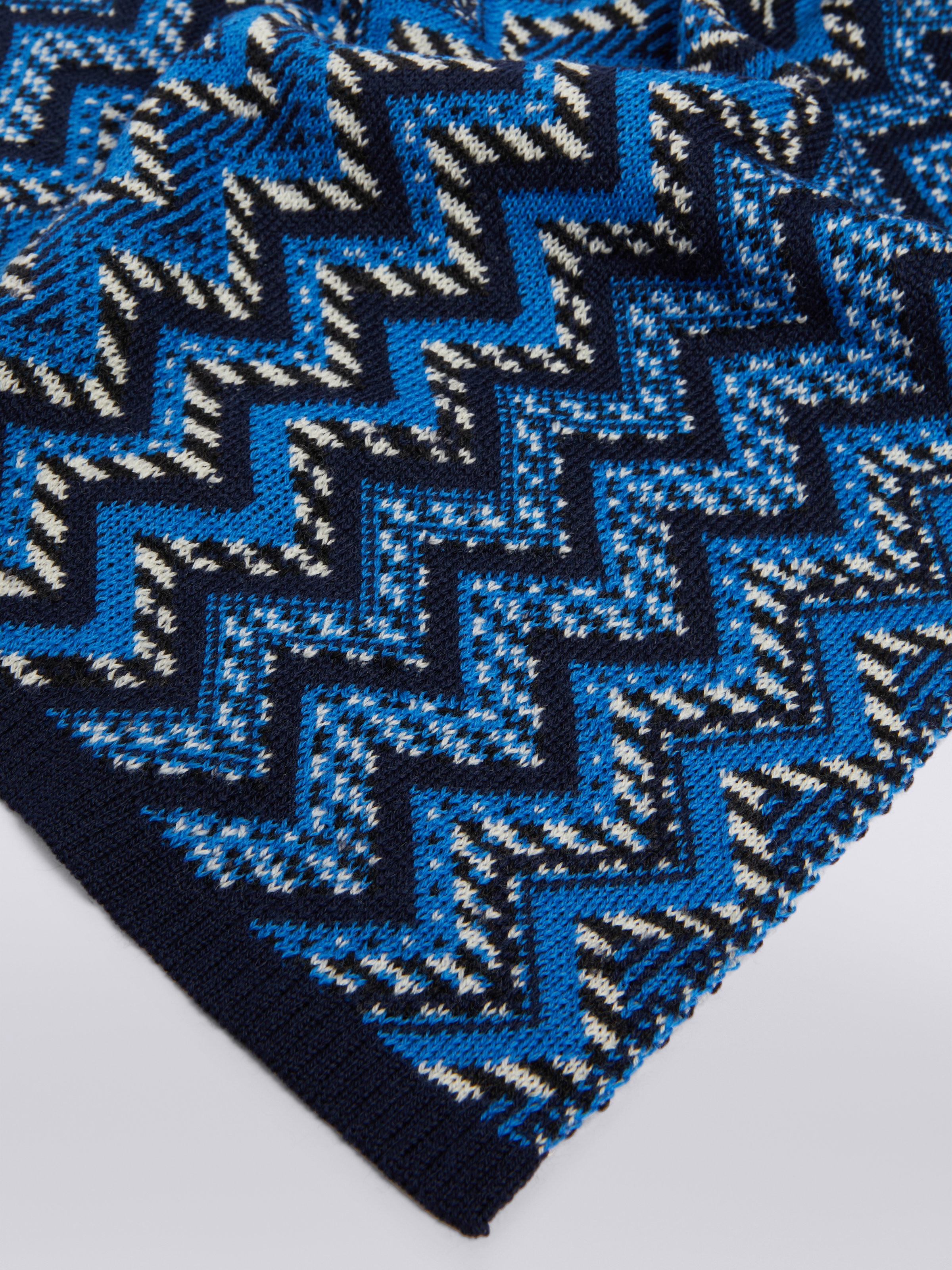 Bufanda de punto de lana zigzag, Multicolor  - 1