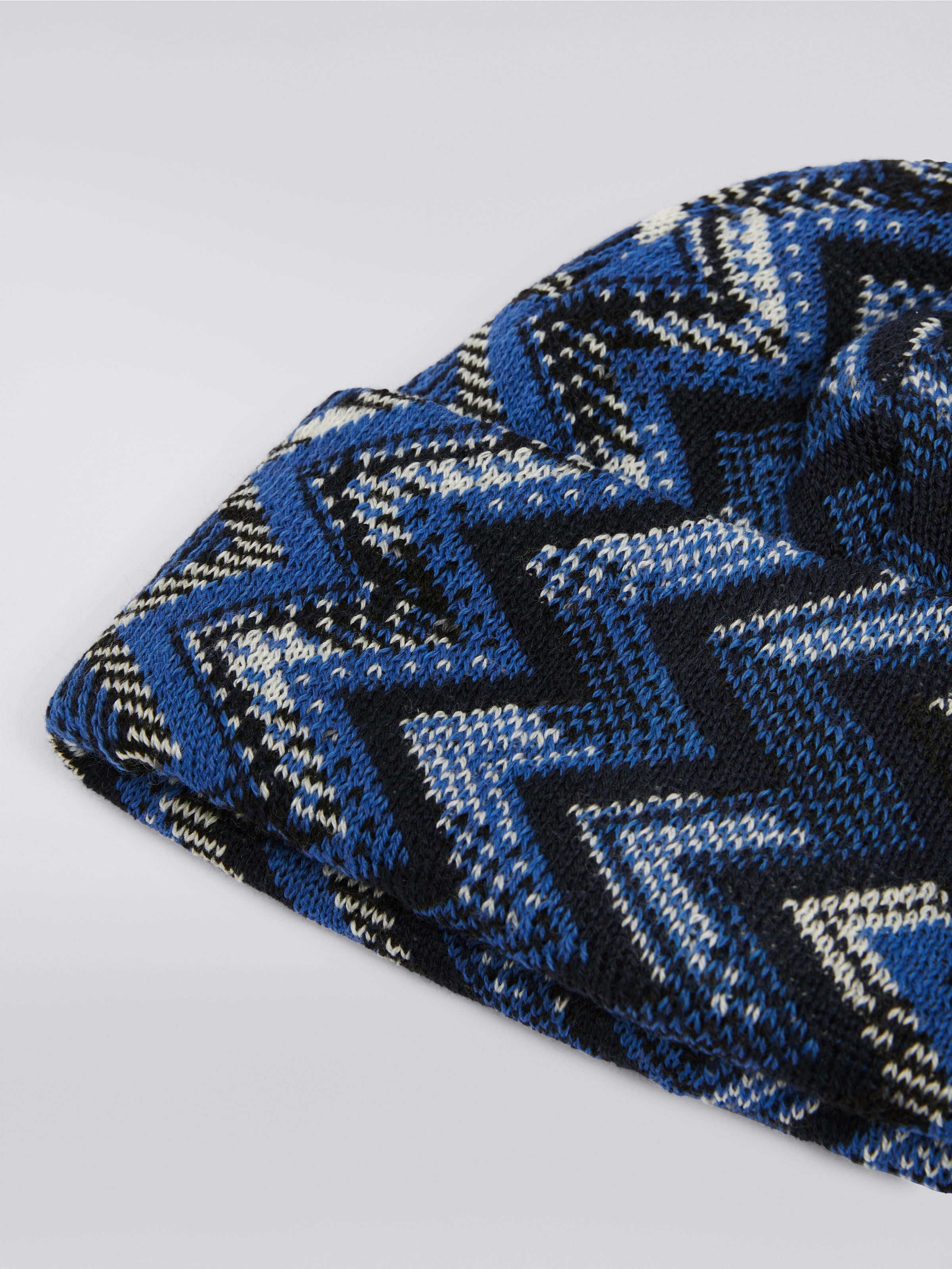 Gorro de punto de lana zigzag, Multicolor  - 1