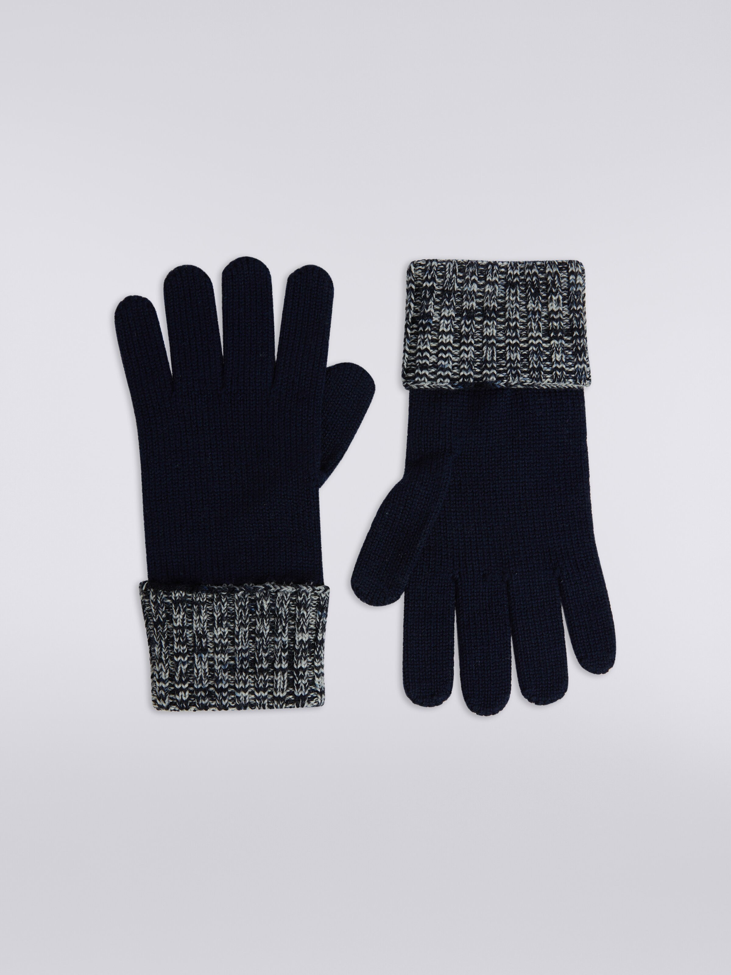 Wool knit gloves, Multicoloured  - 0