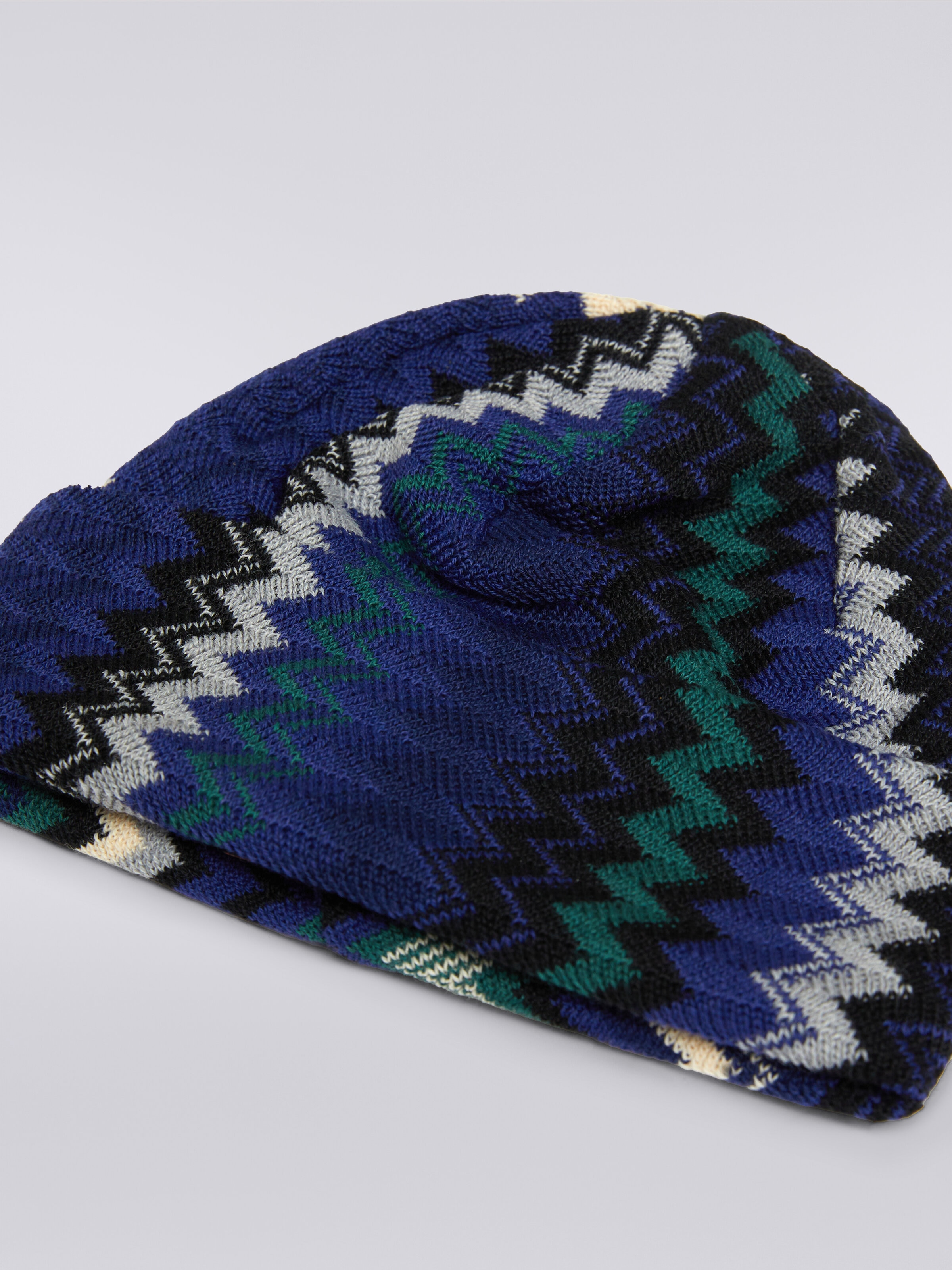 Zigzag wool blend beanie, Multicoloured  - 1