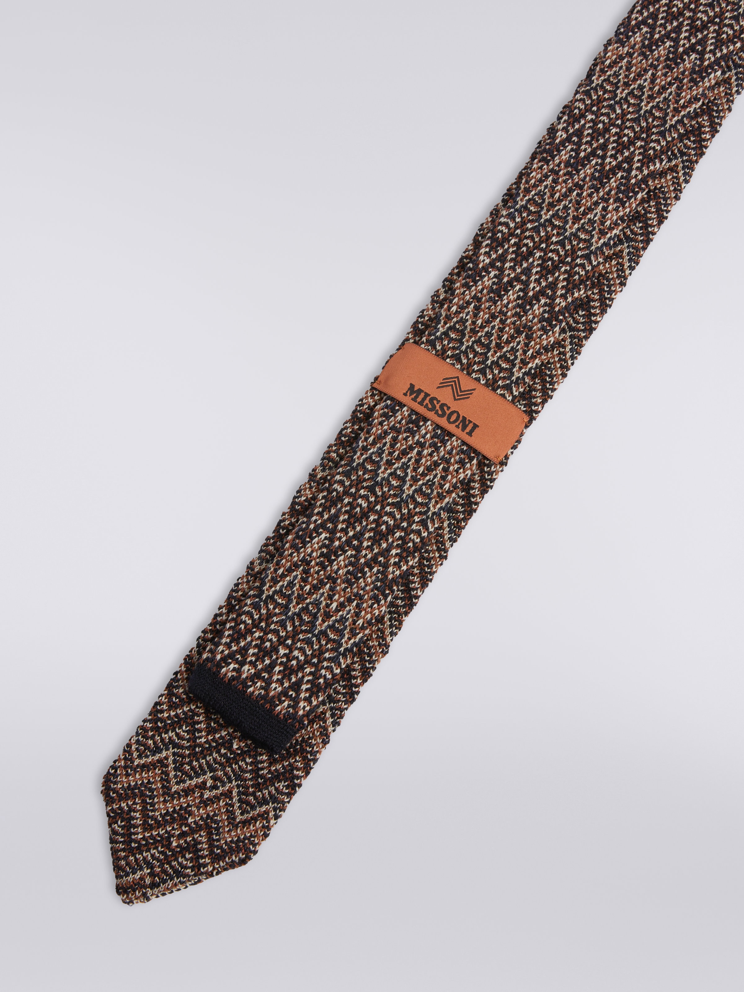 Krawatte aus Wolle und Seide mit Chevronmuster , Mehrfarbig  - 2
