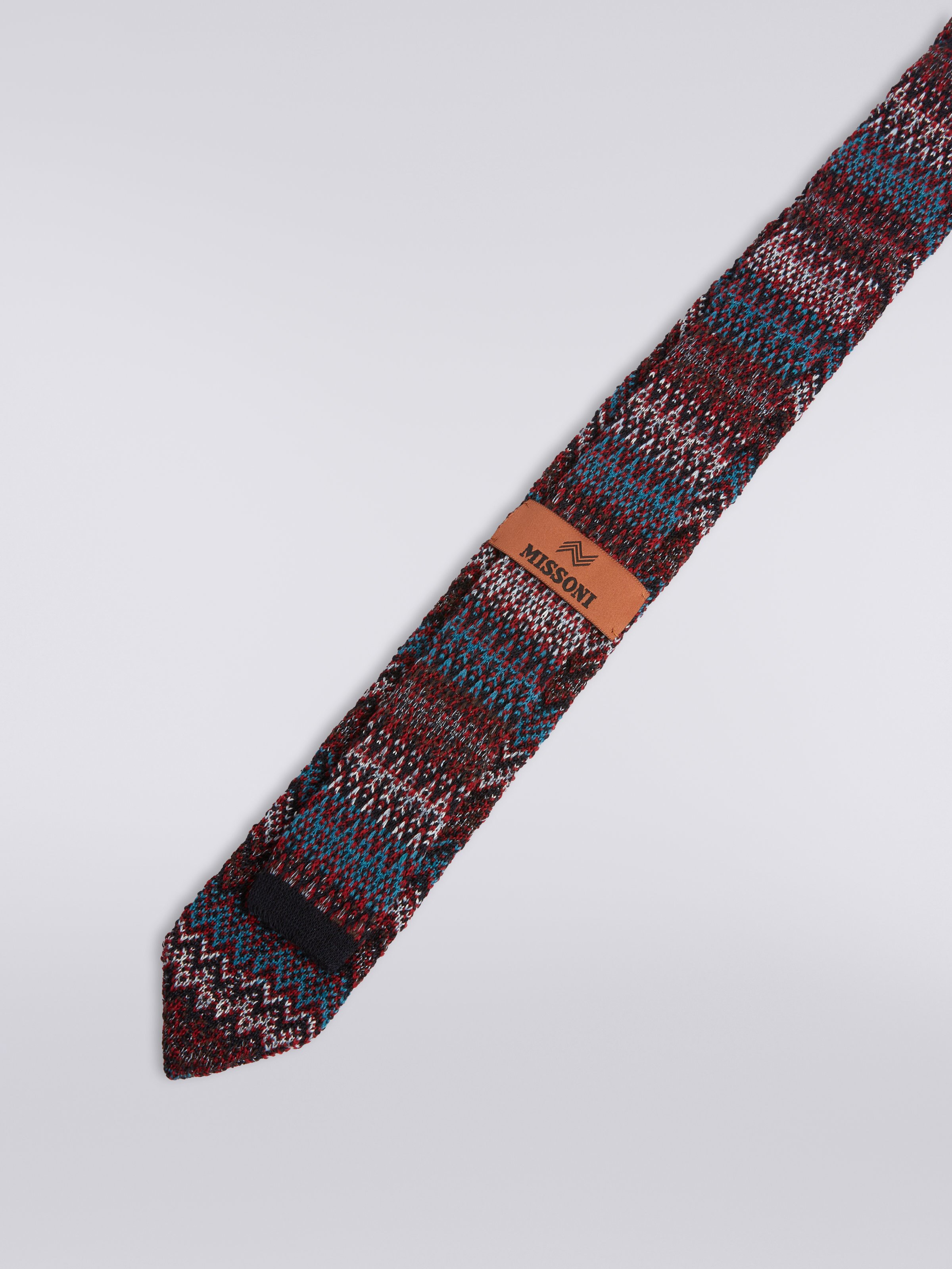 Wool and silk chevron tie, Multicoloured  - 2
