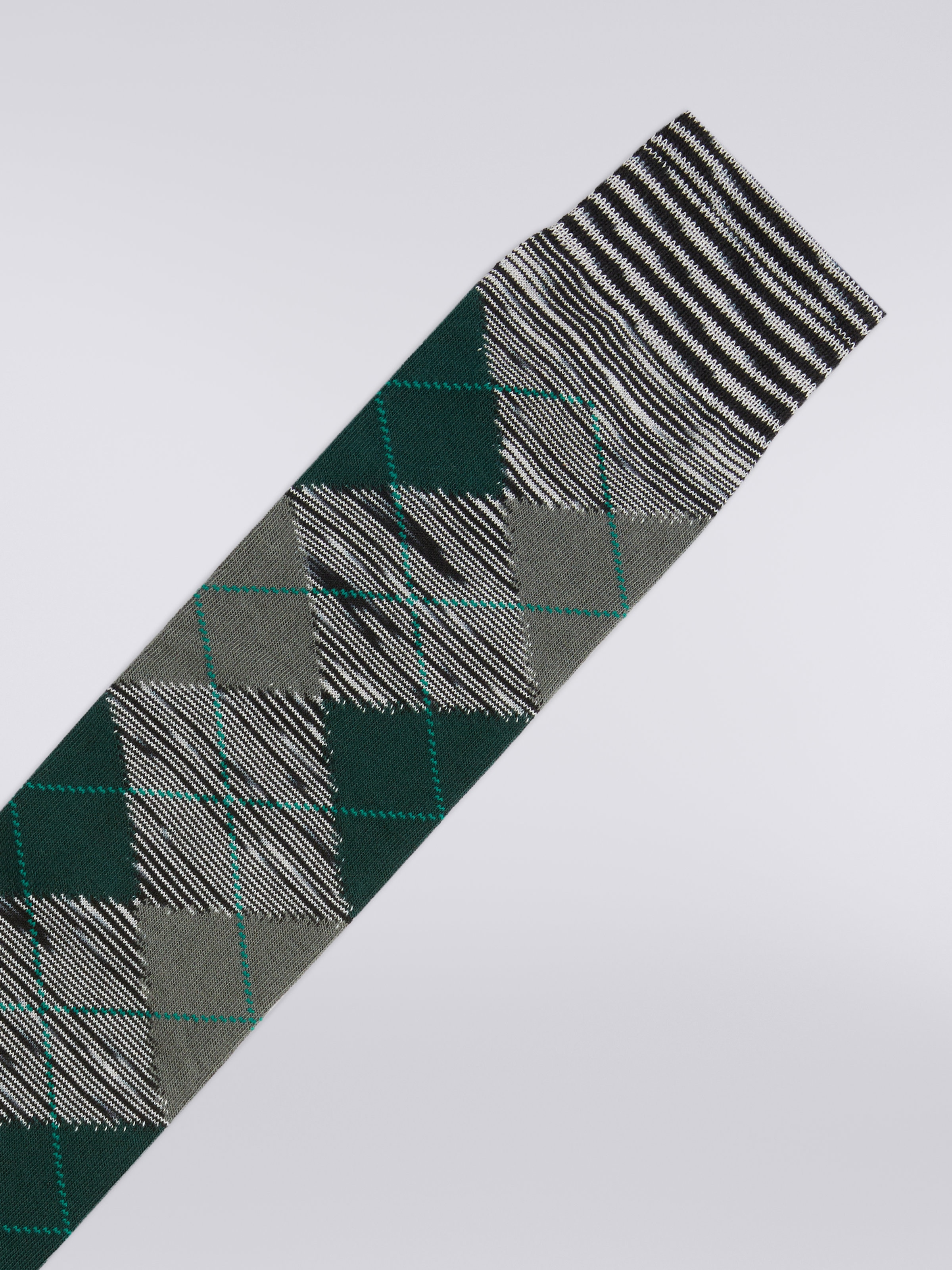 Slub cotton blend socks with rhombuses, Multicoloured  - 2