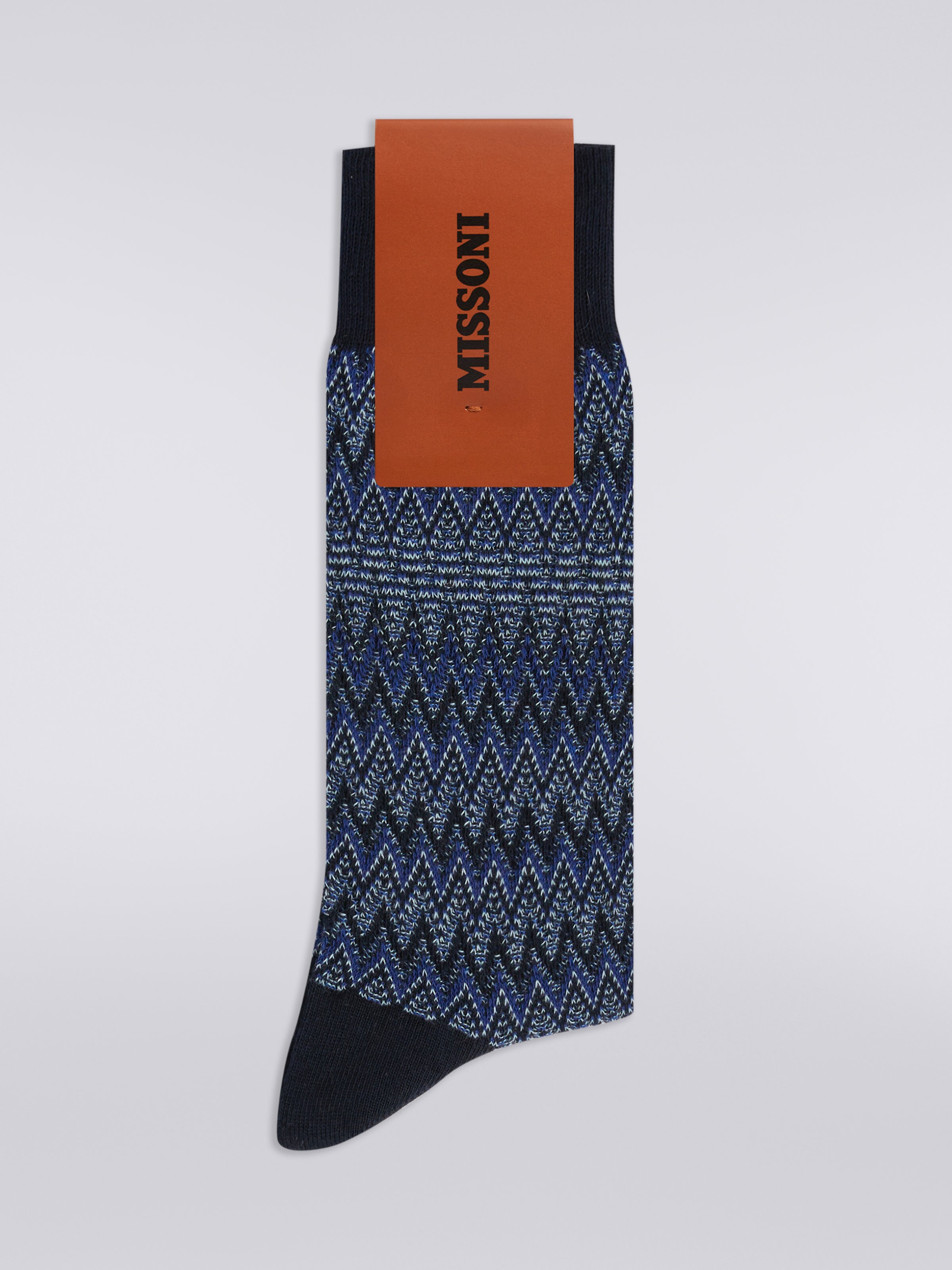 Cotton blend chevron socks, Multicoloured  - 1