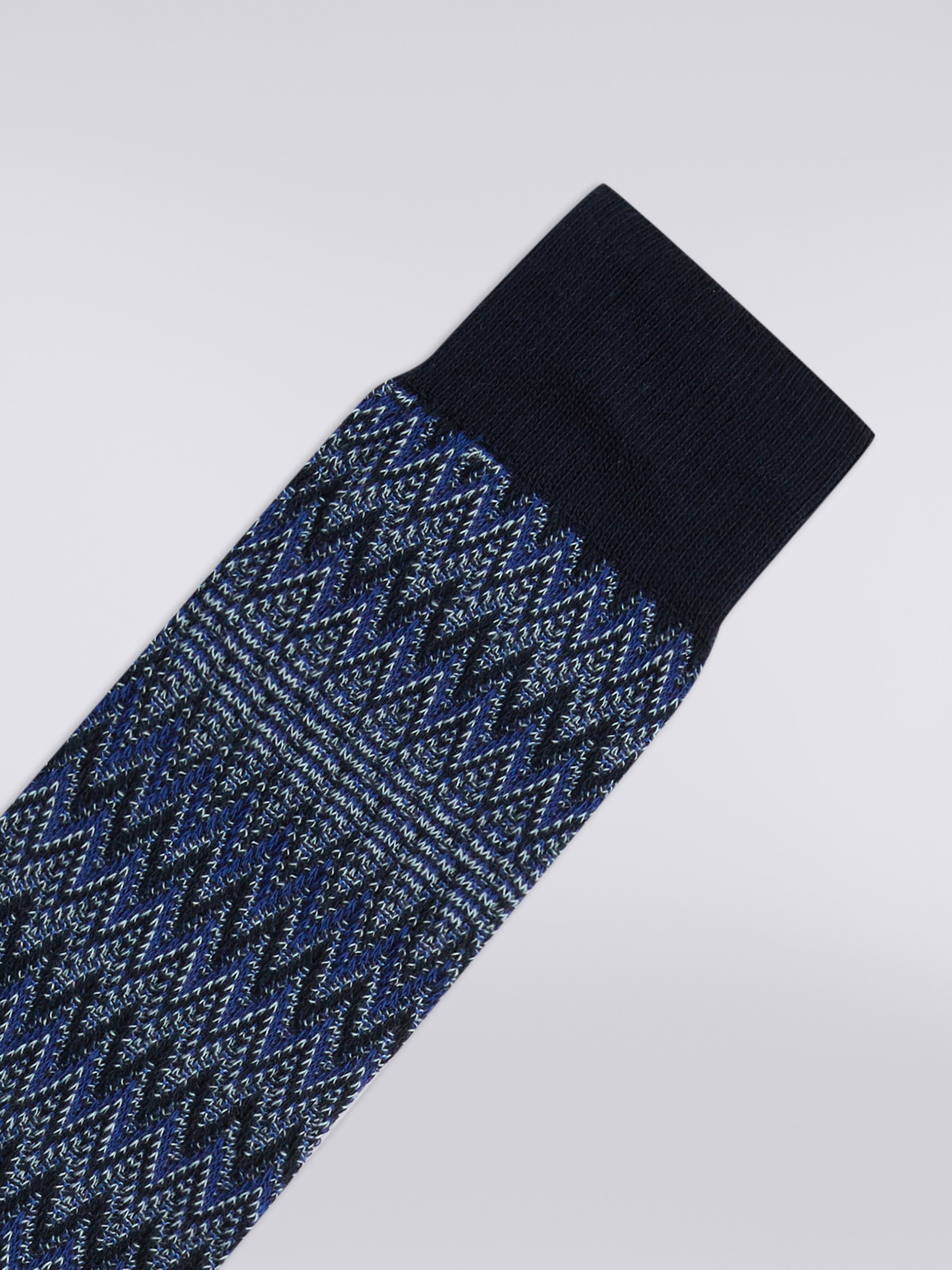 Cotton blend chevron socks, Multicoloured  - 2